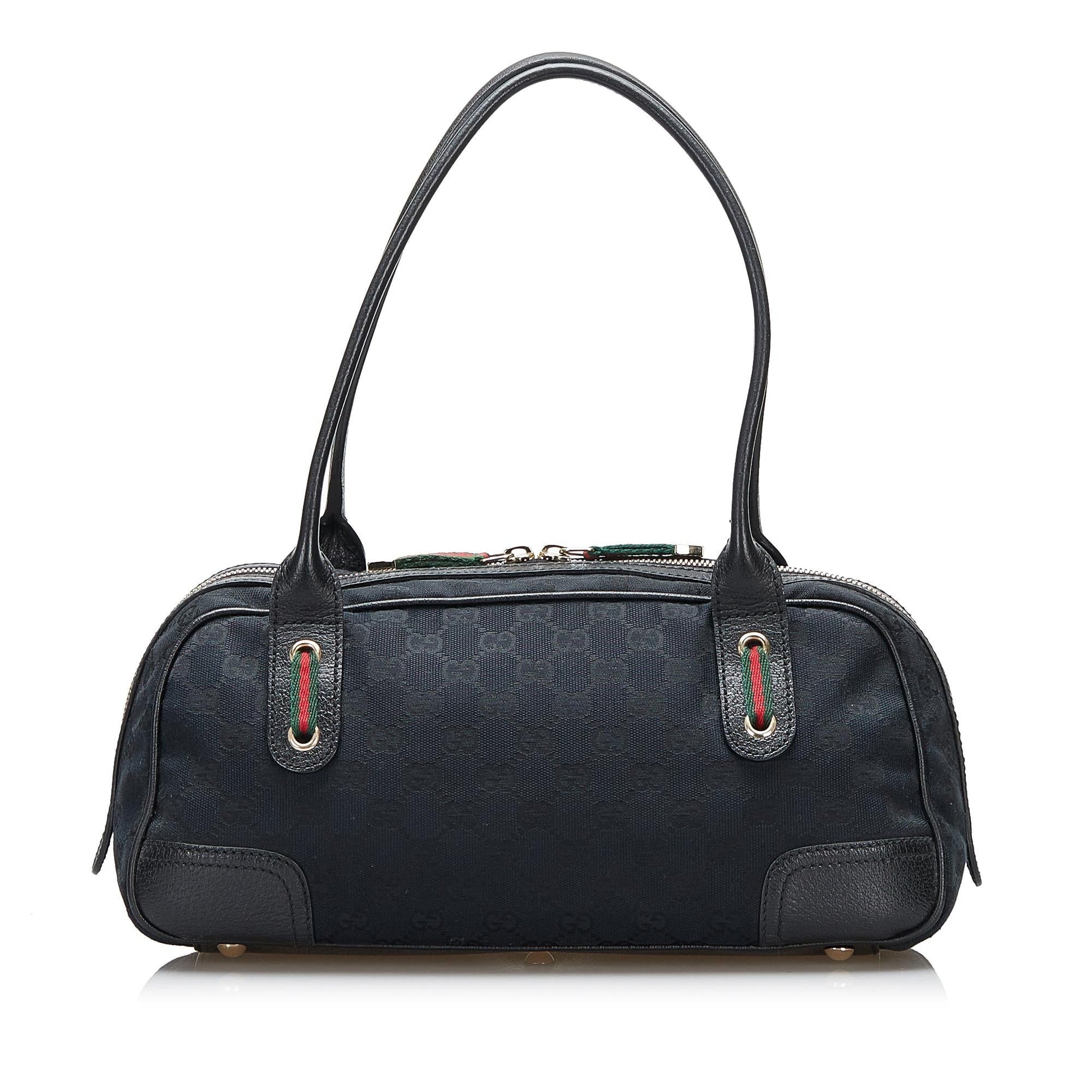 Gucci GG Princy SHG-LPM3zD Canvas Black Satchel Bag