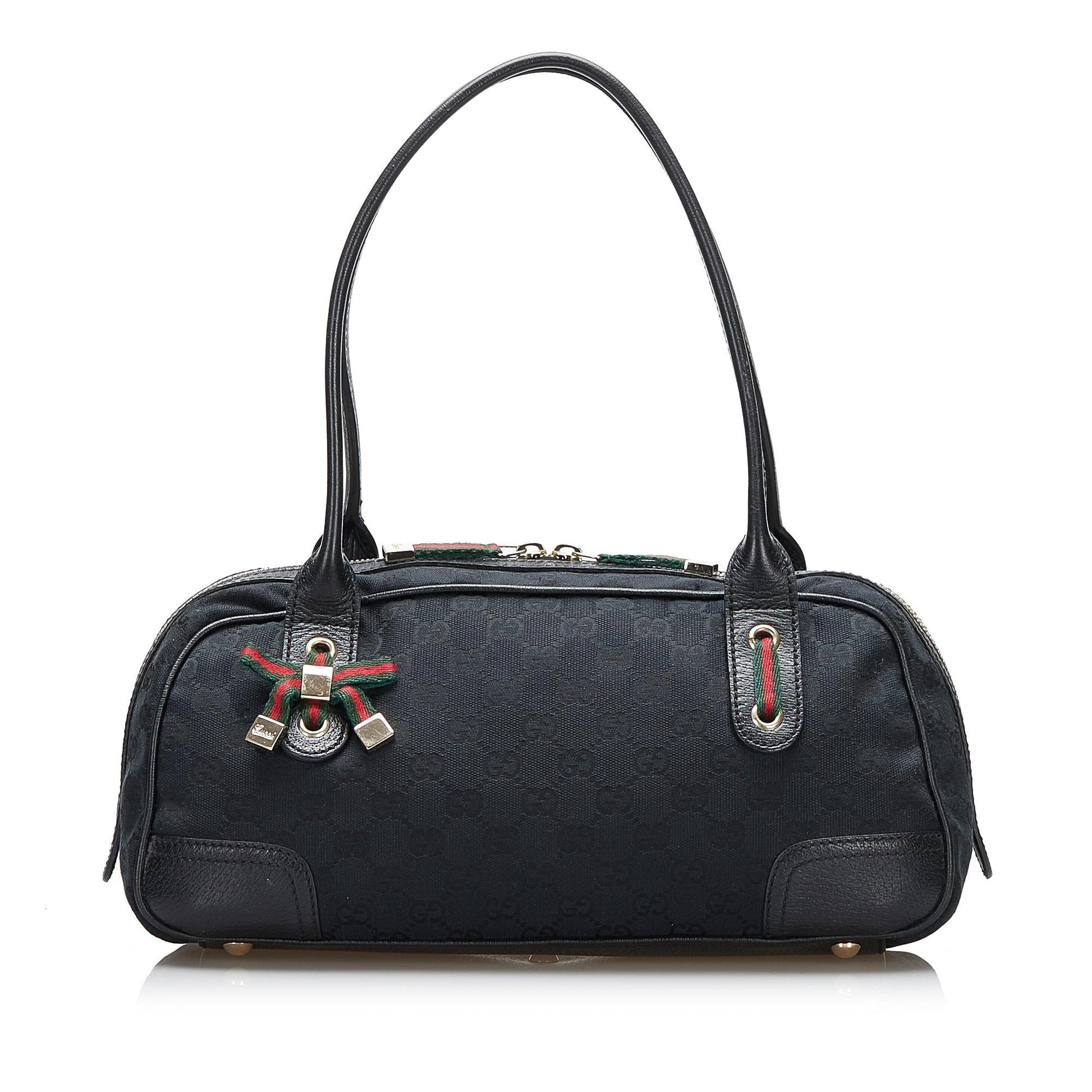 Gucci GG Princy SHG-LPM3zD Canvas Black Satchel Bag