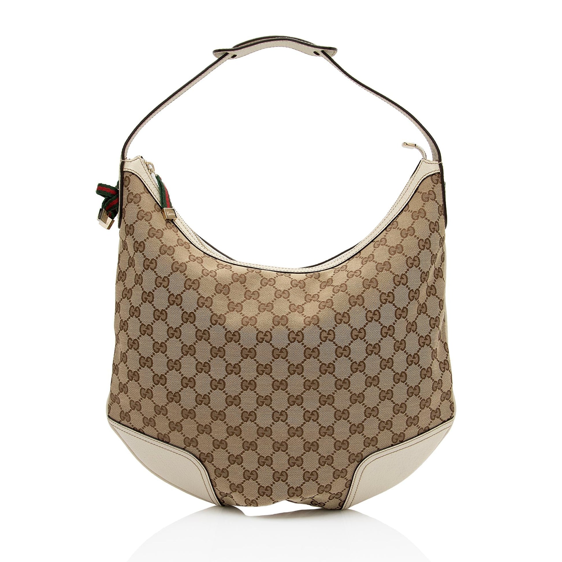 Gucci GG Princy SHF-nIZpdD Leather Canvas Nylon Beige Shoulder Bag