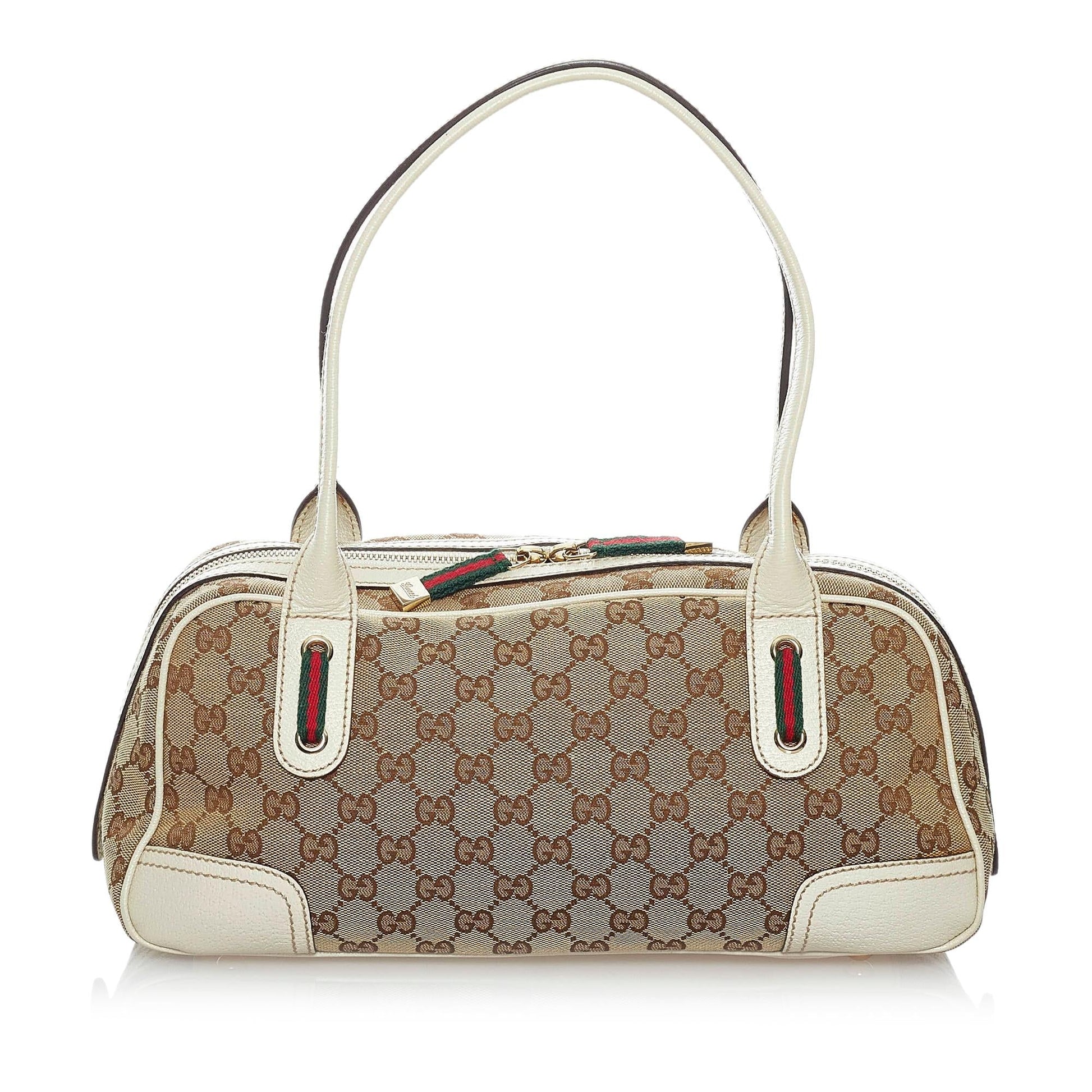 Gucci GG Princy SHG Canvas White Brown Shoulder Bag 4