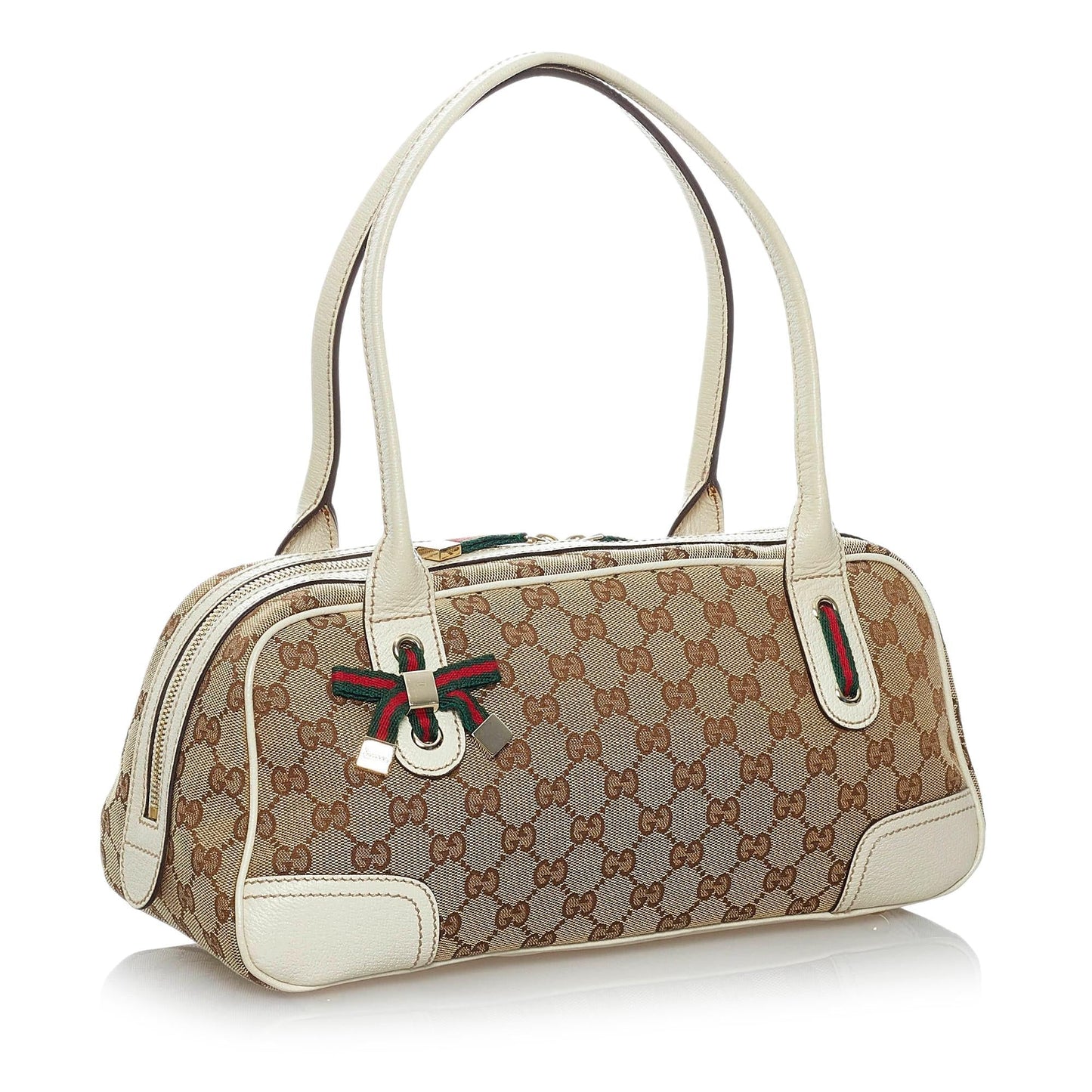 Gucci GG Princy SHG Canvas White Brown Shoulder Bag 4