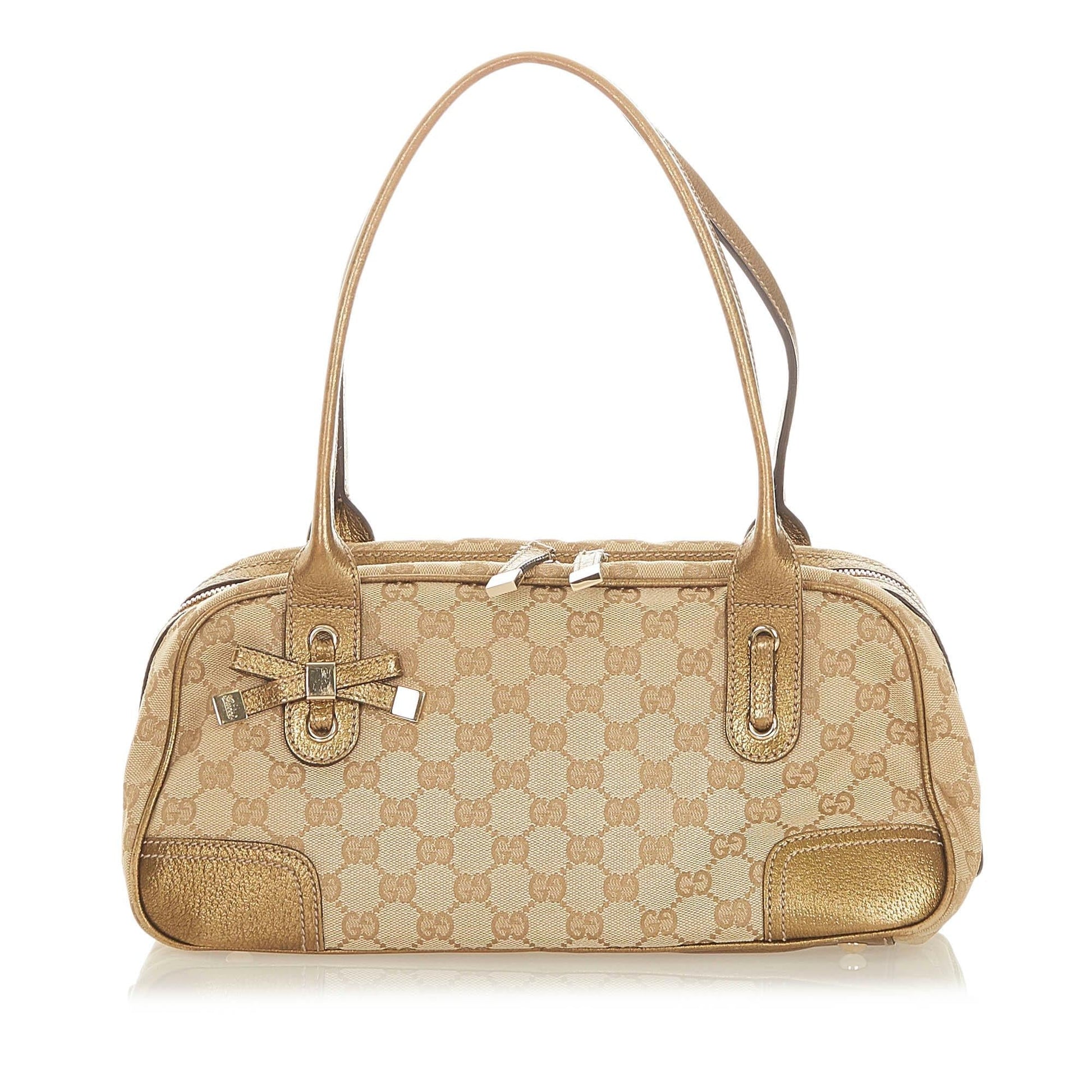Gucci GG Princy SHG Canvas Brown Gold Shoulder Bag 3