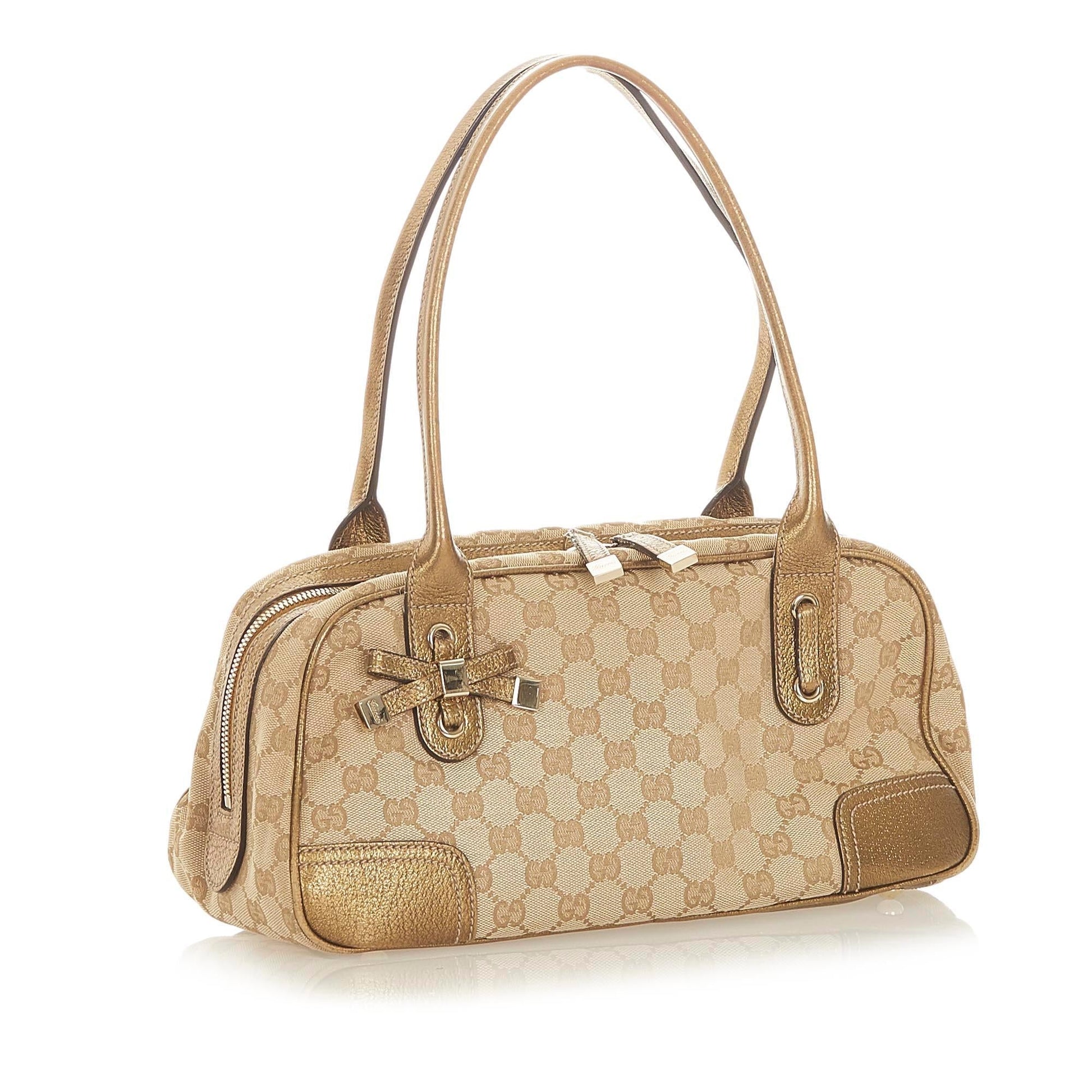 Gucci GG Princy SHG Canvas Brown Gold Shoulder Bag 3