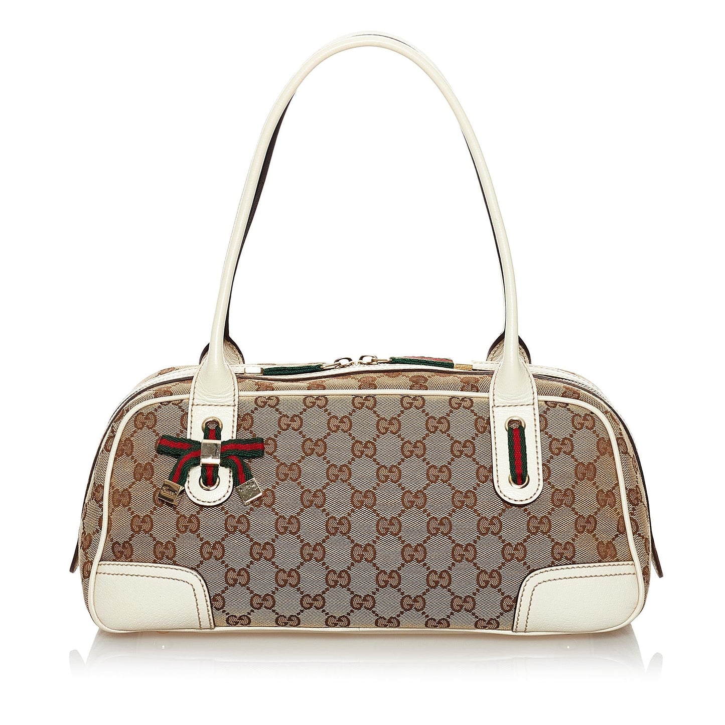 Gucci GG Princy SHG Canvas White Brown Shoulder Bag