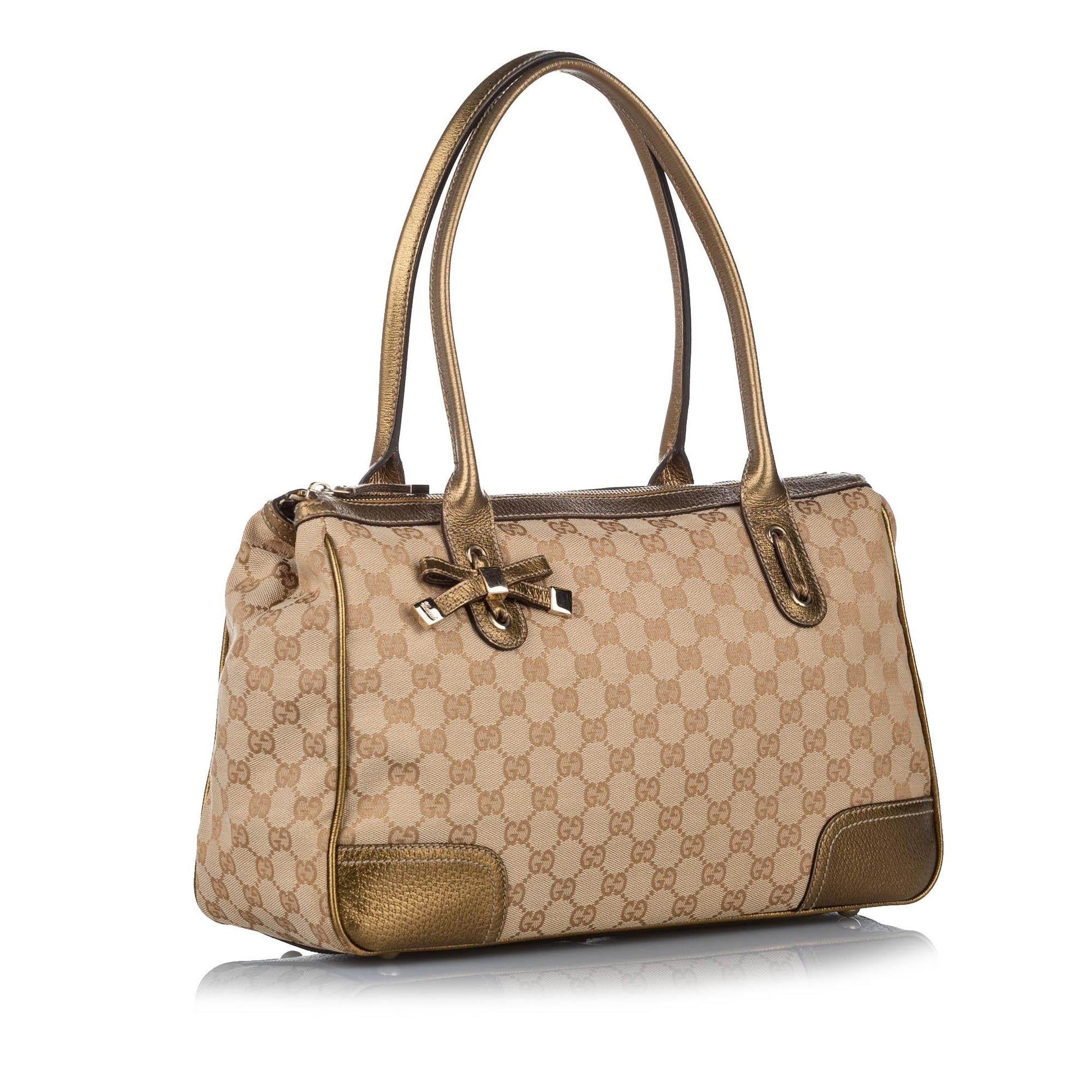 Gucci GG Princy SHG Canvas Brown Gold Shoulder Bag