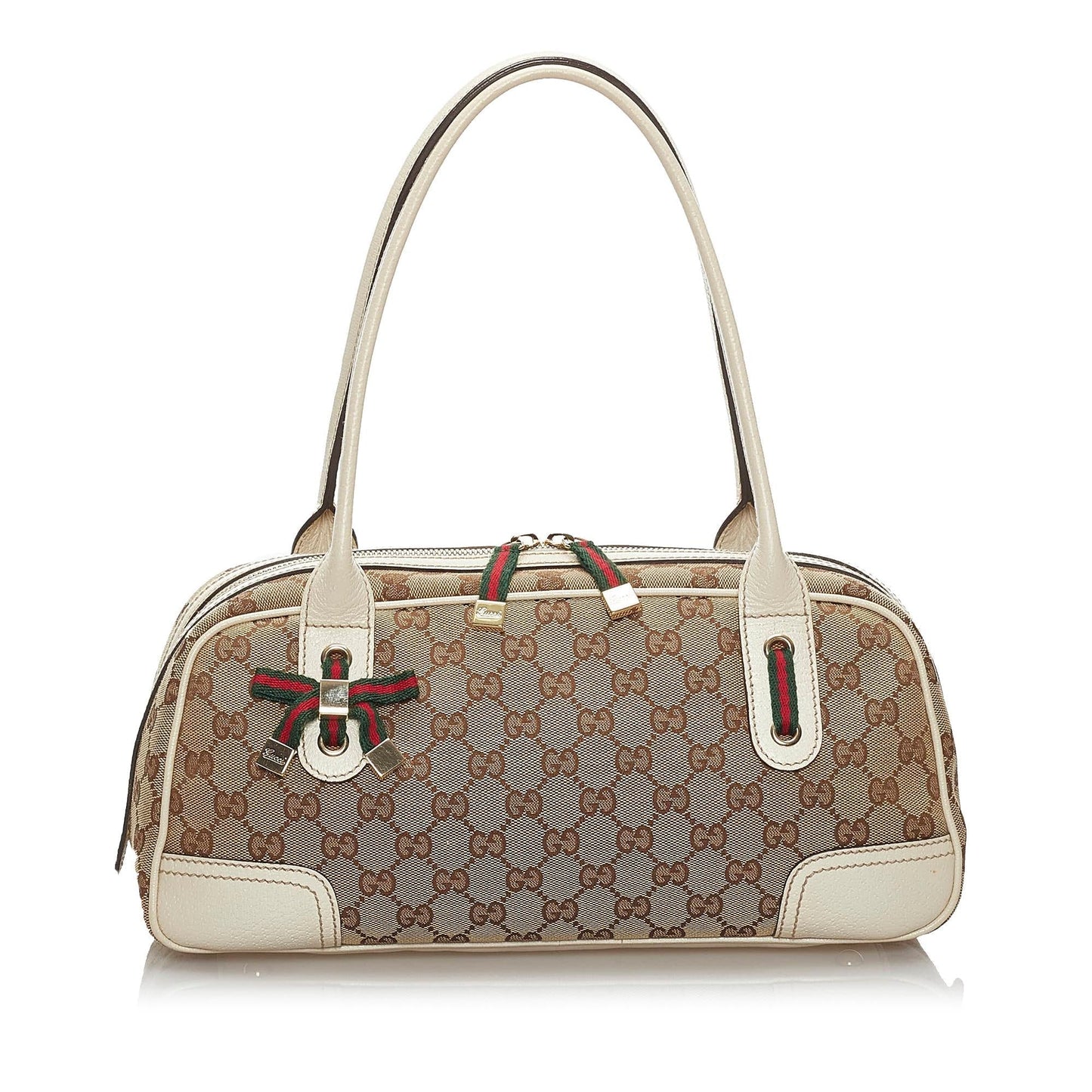 Gucci GG Princy SHG Canvas White Brown Shoulder Bag Bag Shg