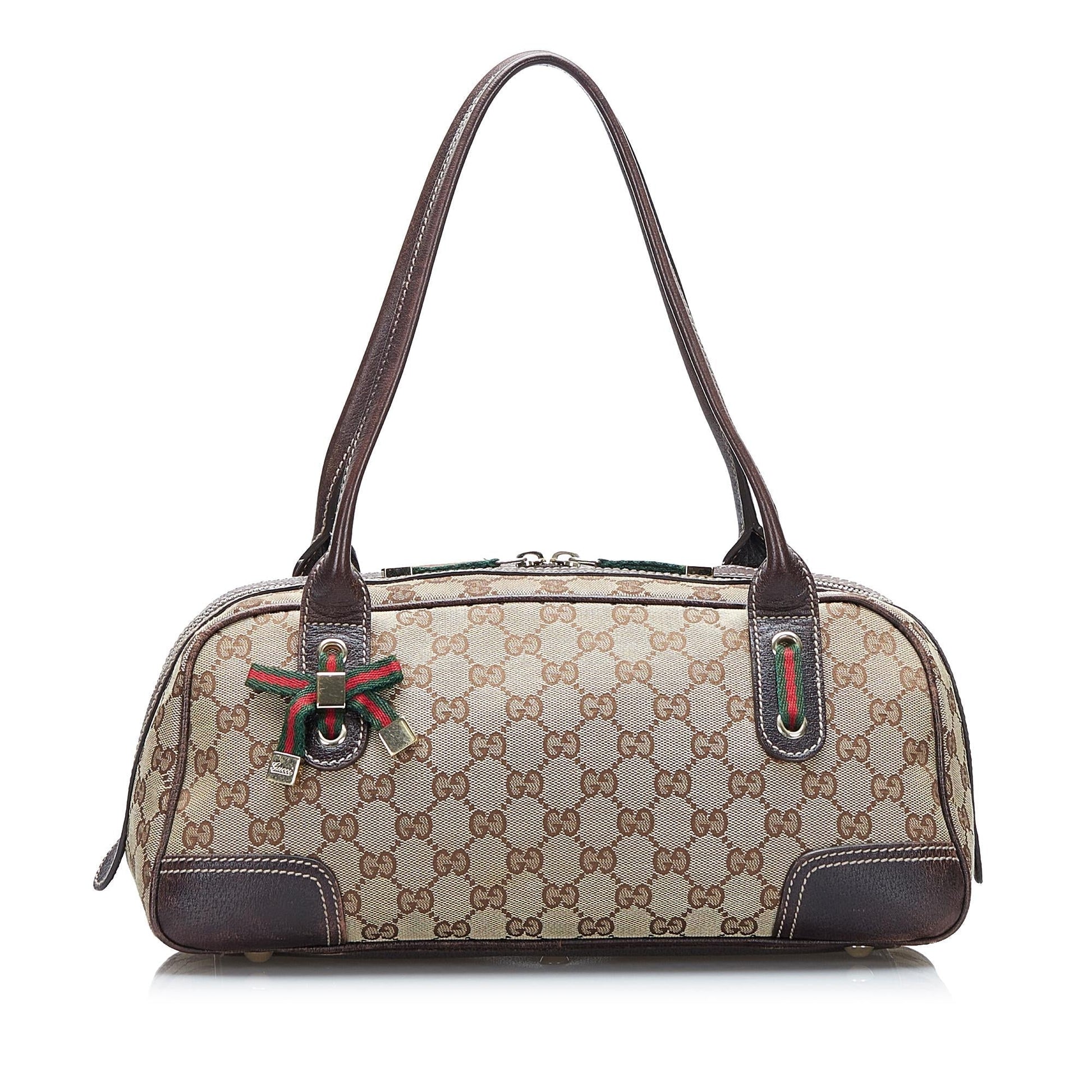 Gucci GG Princy SHG-SEQNhi Canvas Brown Shoulder Bag