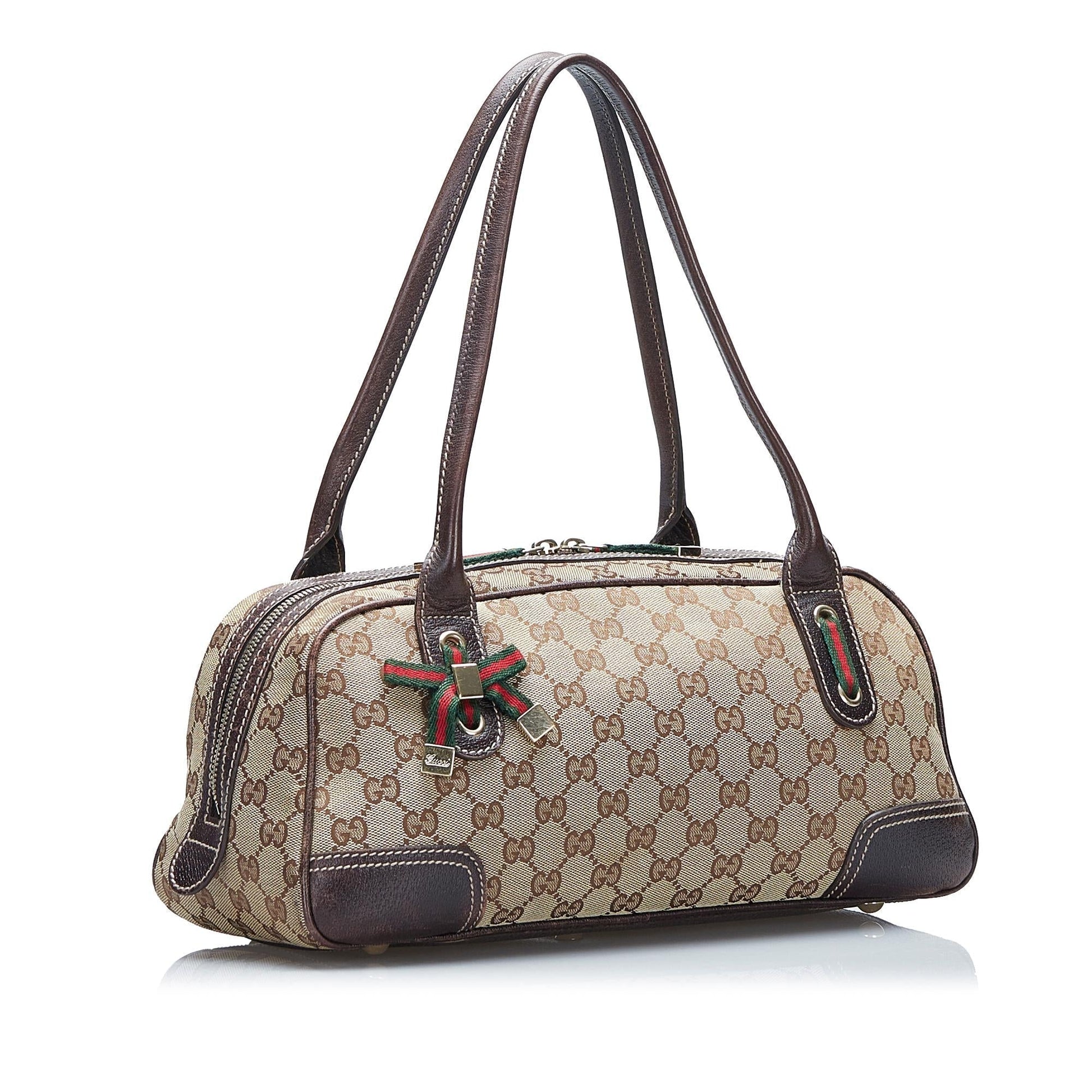 Gucci GG Princy SHG-SEQNhi Canvas Brown Shoulder Bag