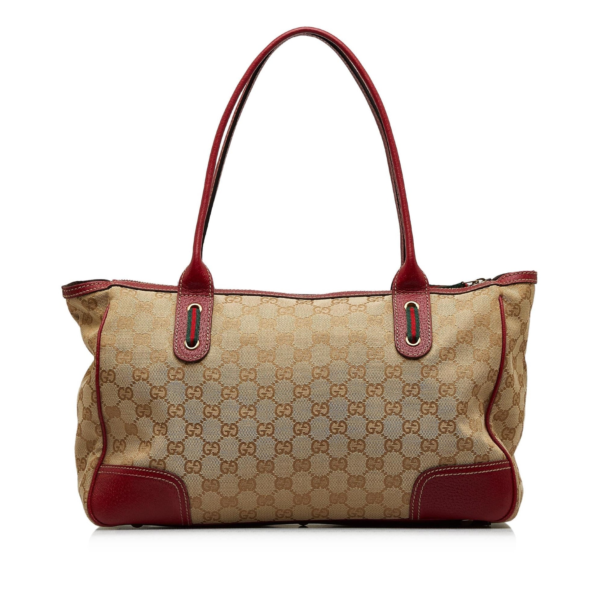 Gucci GG Princy SHG-AimdEH Canvas Calf Brown Red Shoulder Bag