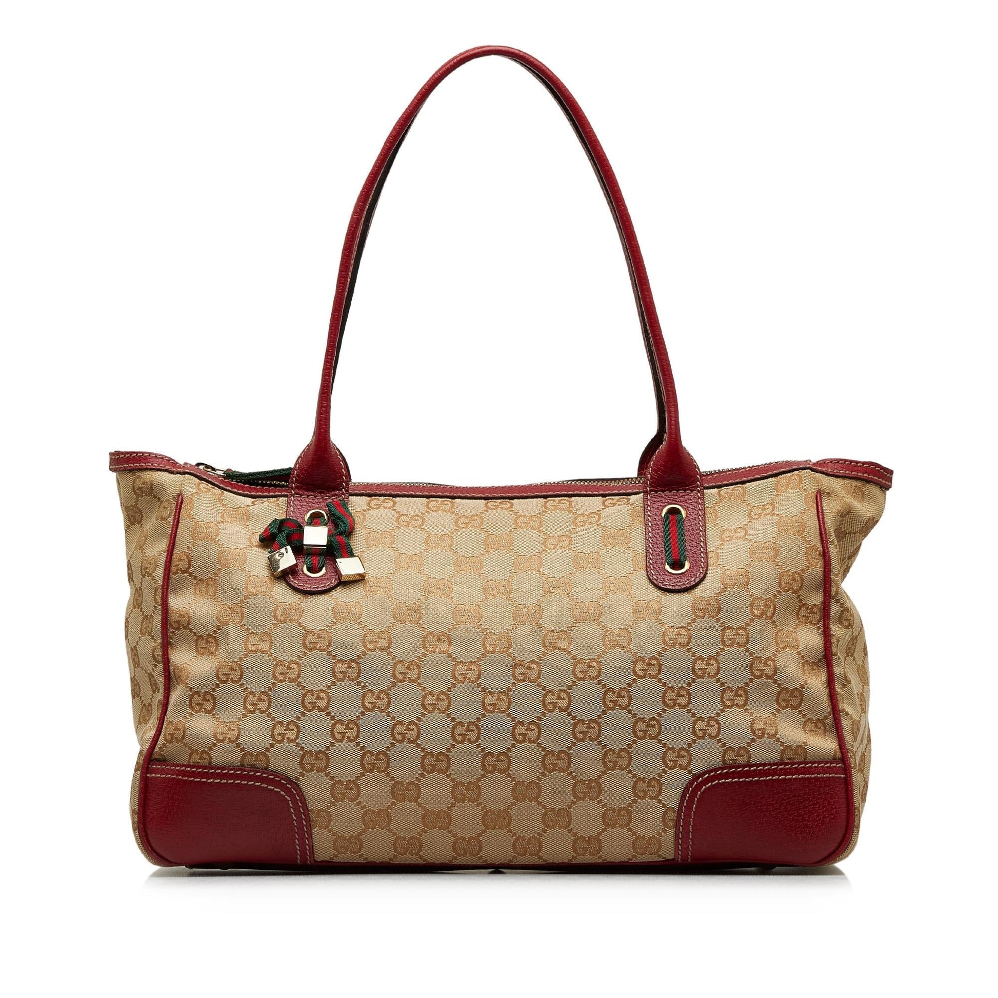 Gucci GG Princy SHG-AimdEH Canvas Calf Brown Red Shoulder Bag
