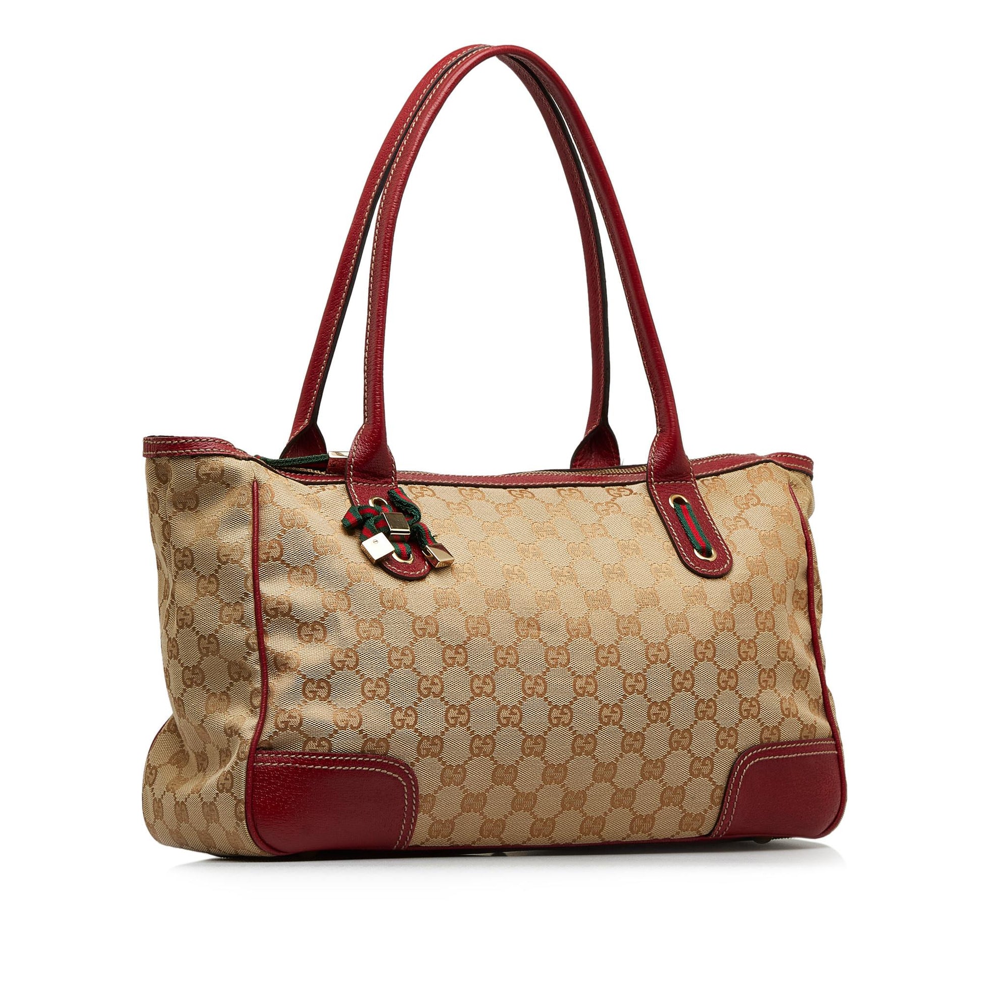 Gucci GG Princy SHG-AimdEH Canvas Calf Brown Red Shoulder Bag