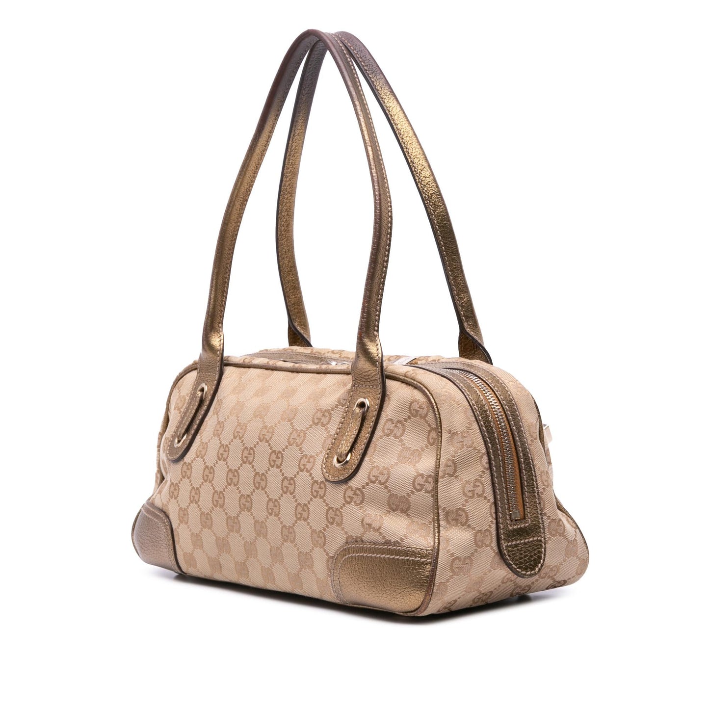 Gucci GG Princy Canvas Calf Brown Gold Shoulder Bag