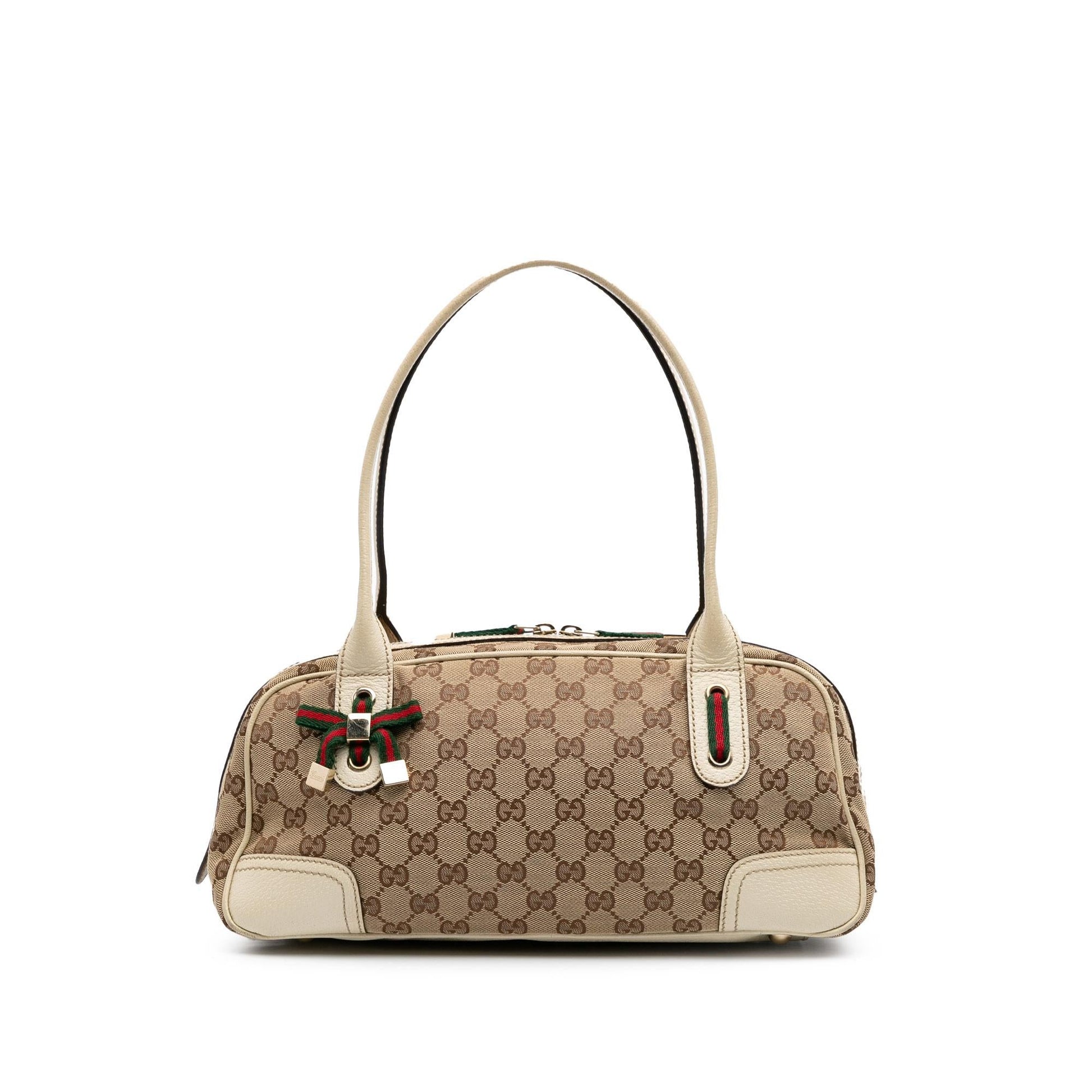 Gucci GG Princy Canvas White Brown Shoulder Bag