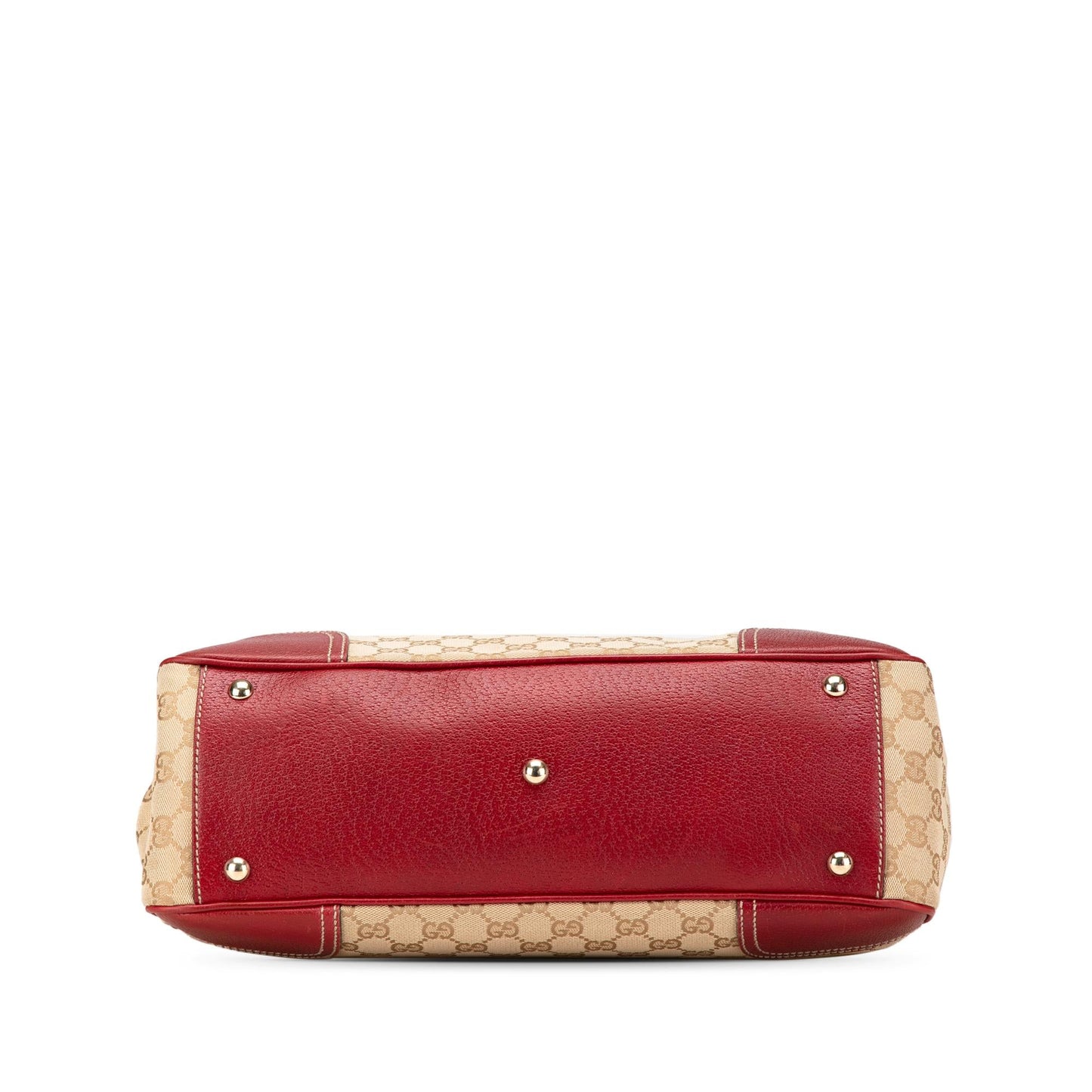Gucci GG Princy Canvas Calf Brown Red Shoulder Bag