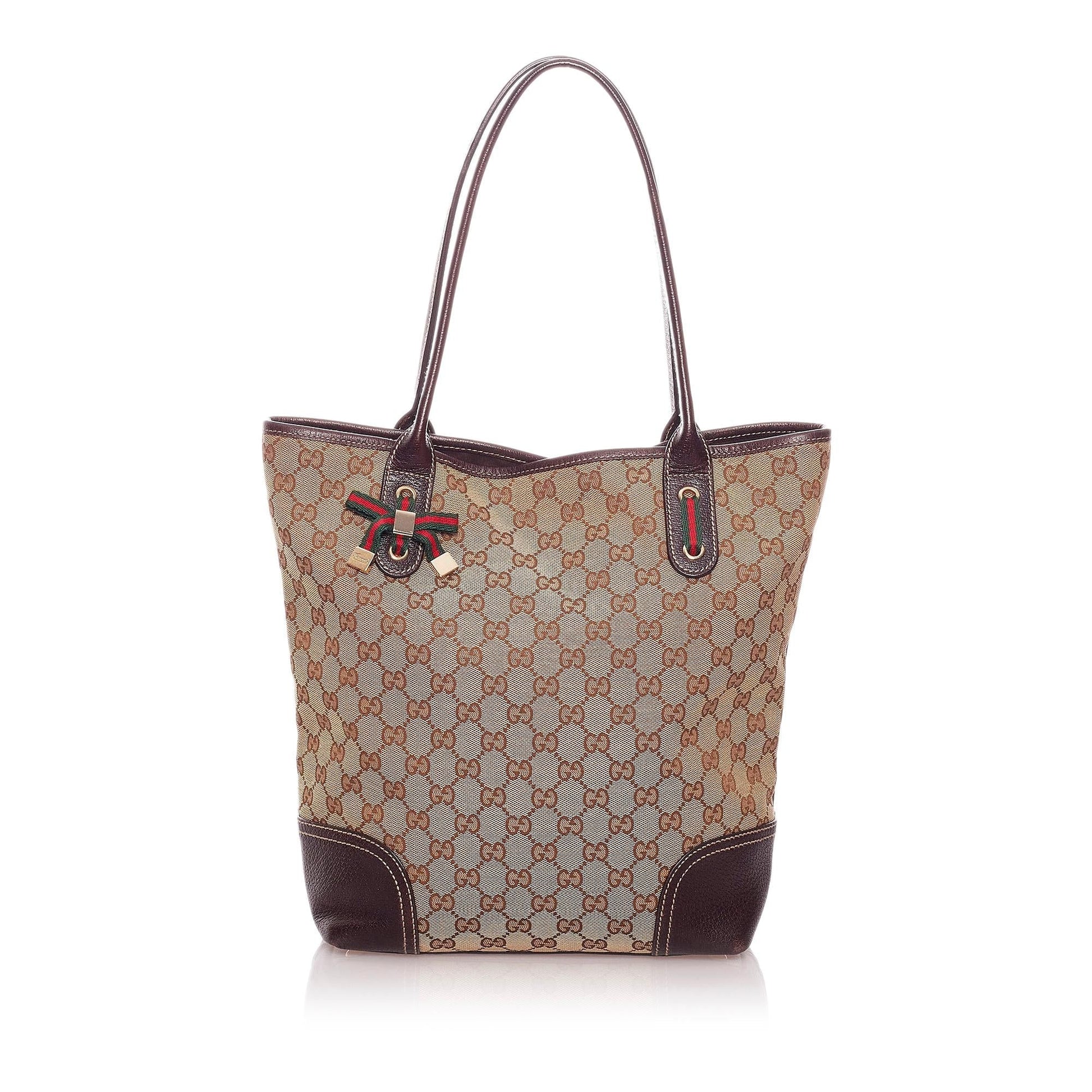 Gucci GG Princy SHG Canvas Brown Tote Bag 5