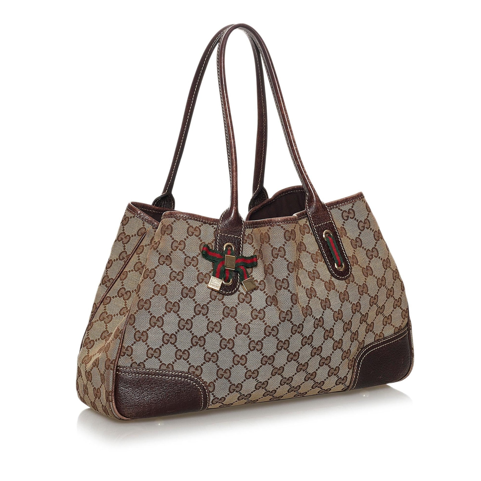 Gucci GG Princy SHG Canvas Brown Tote Bag 6