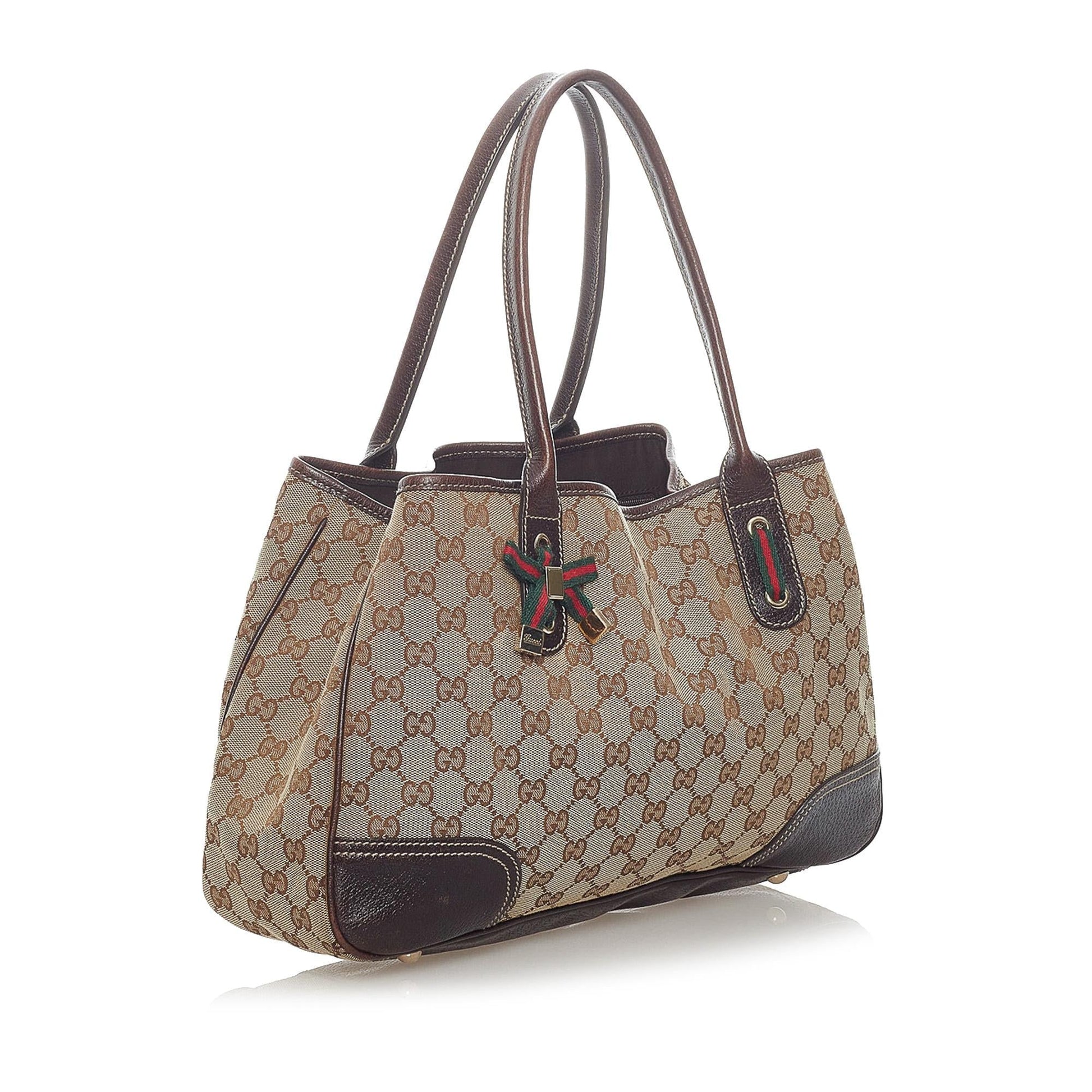 Gucci GG Princy SHG Canvas Brown Tote Bag 8