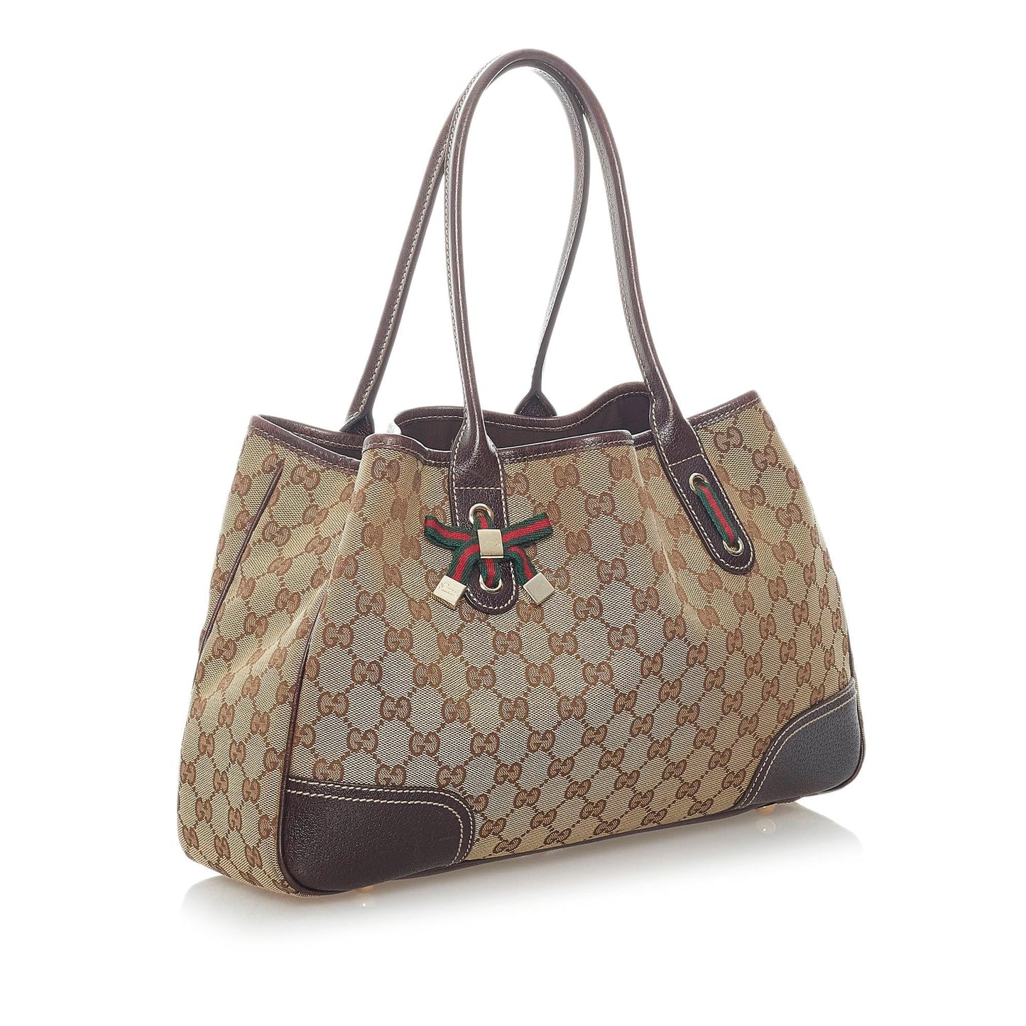 Gucci GG Princy SHG Canvas Calf Brown Tote Bag
