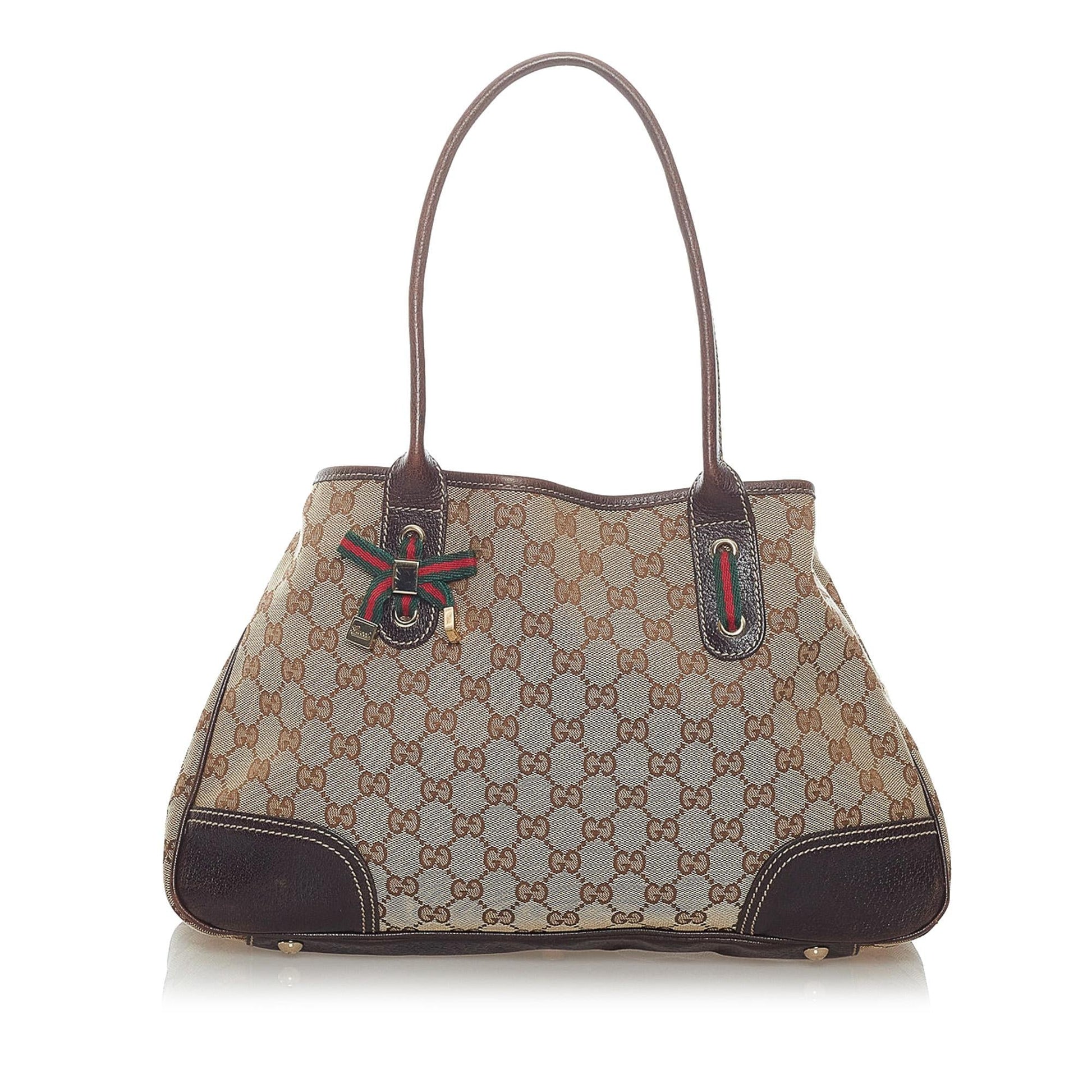 Gucci GG Princy SHG Canvas Brown Tote Bag Bag Shg