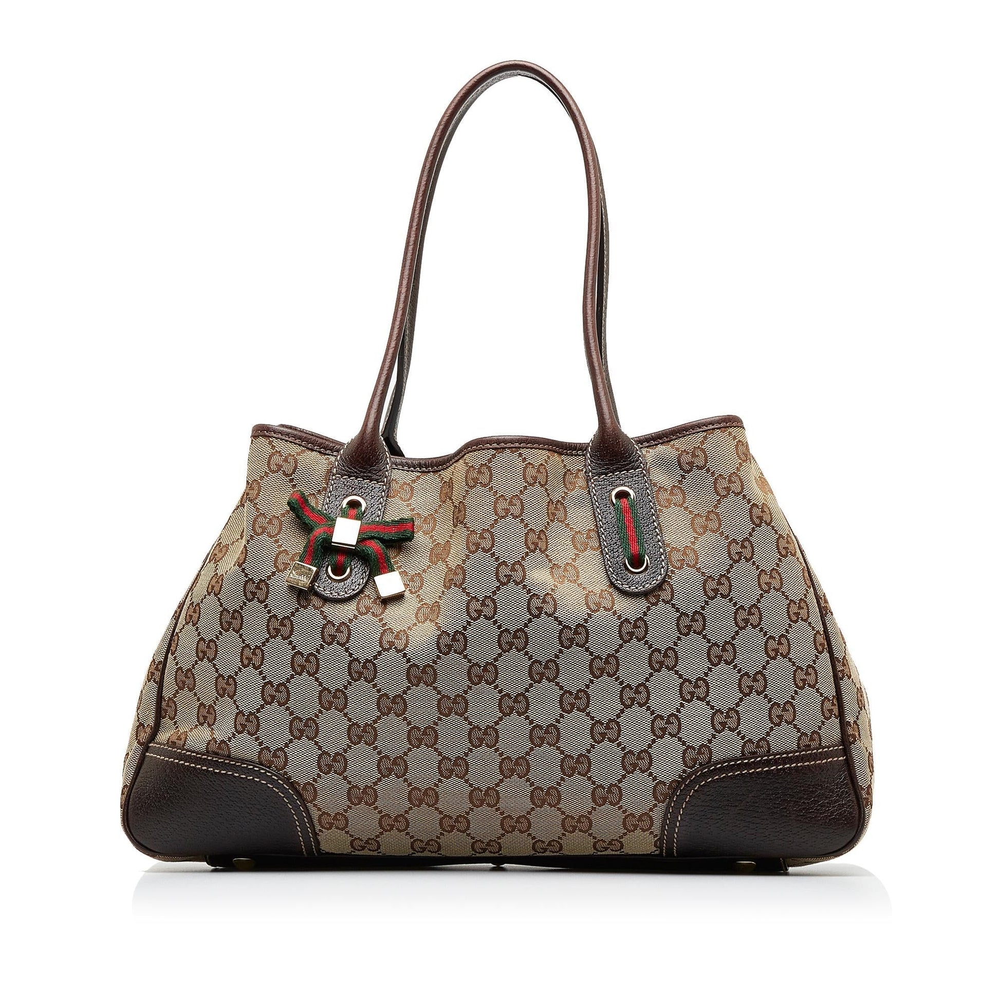 Gucci GG Princy SHG-CgZKf5 Canvas Calf Brown Tote Bag