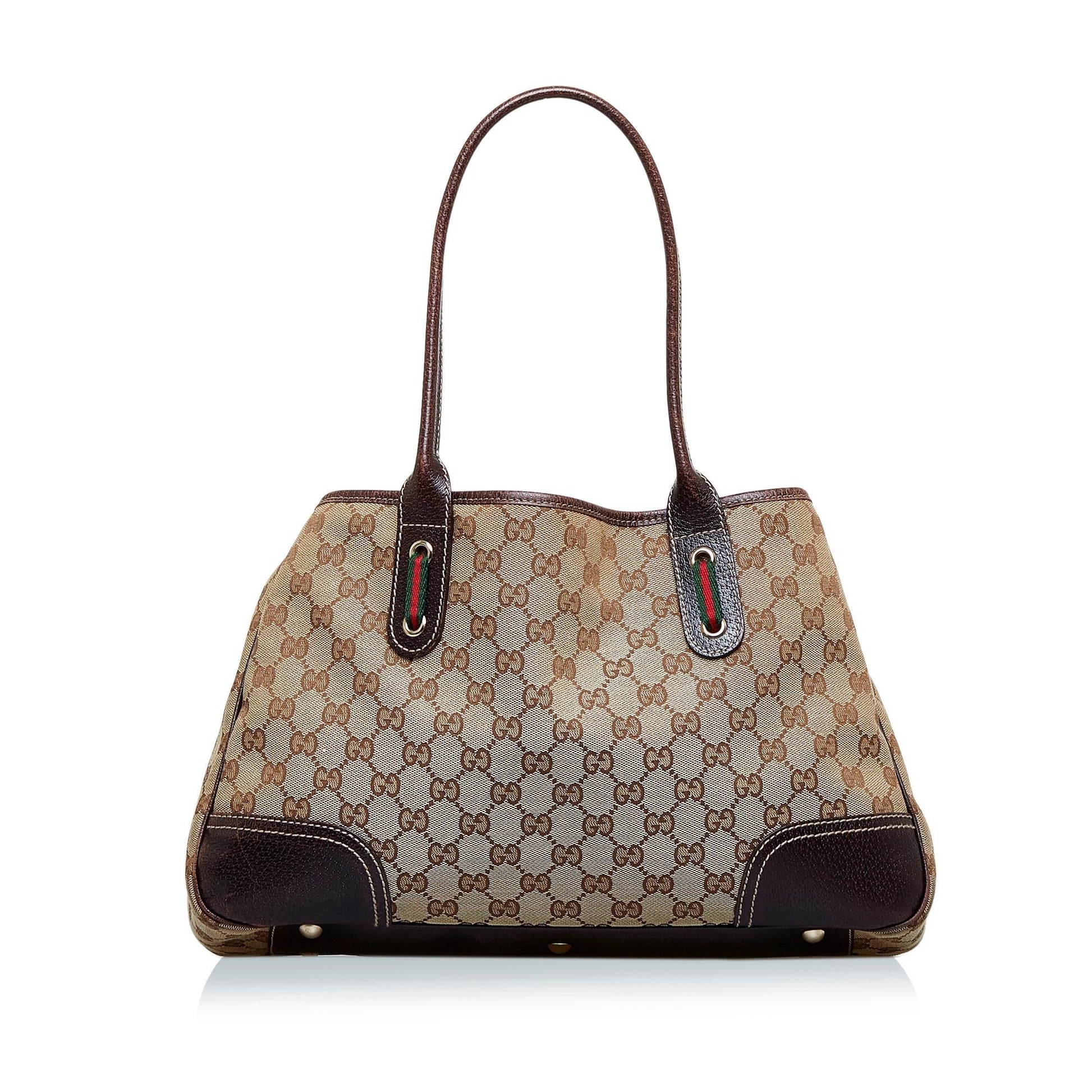 Gucci GG Princy SHG-CWXiT0 Canvas Calf Brown Tote Bag