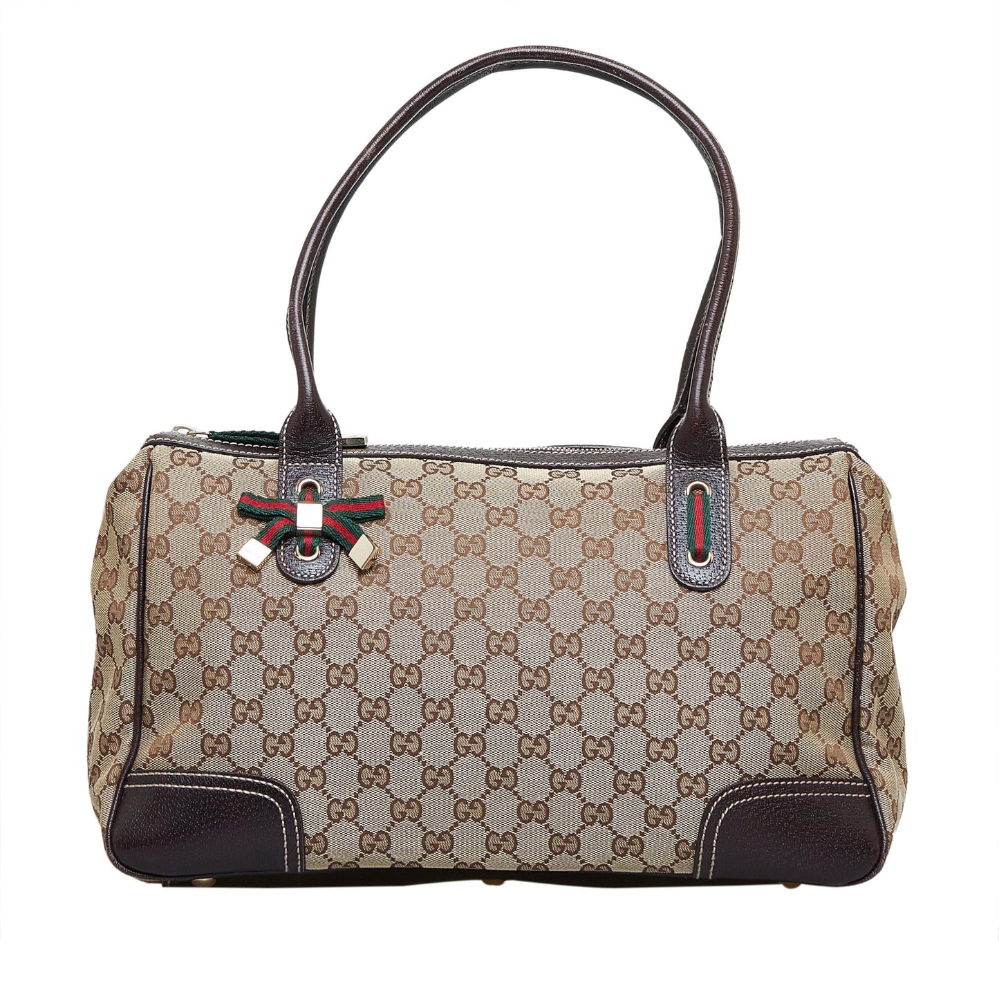 Gucci GG Princy SHG-gB9ceS Canvas Calf Brown Satchel Bag