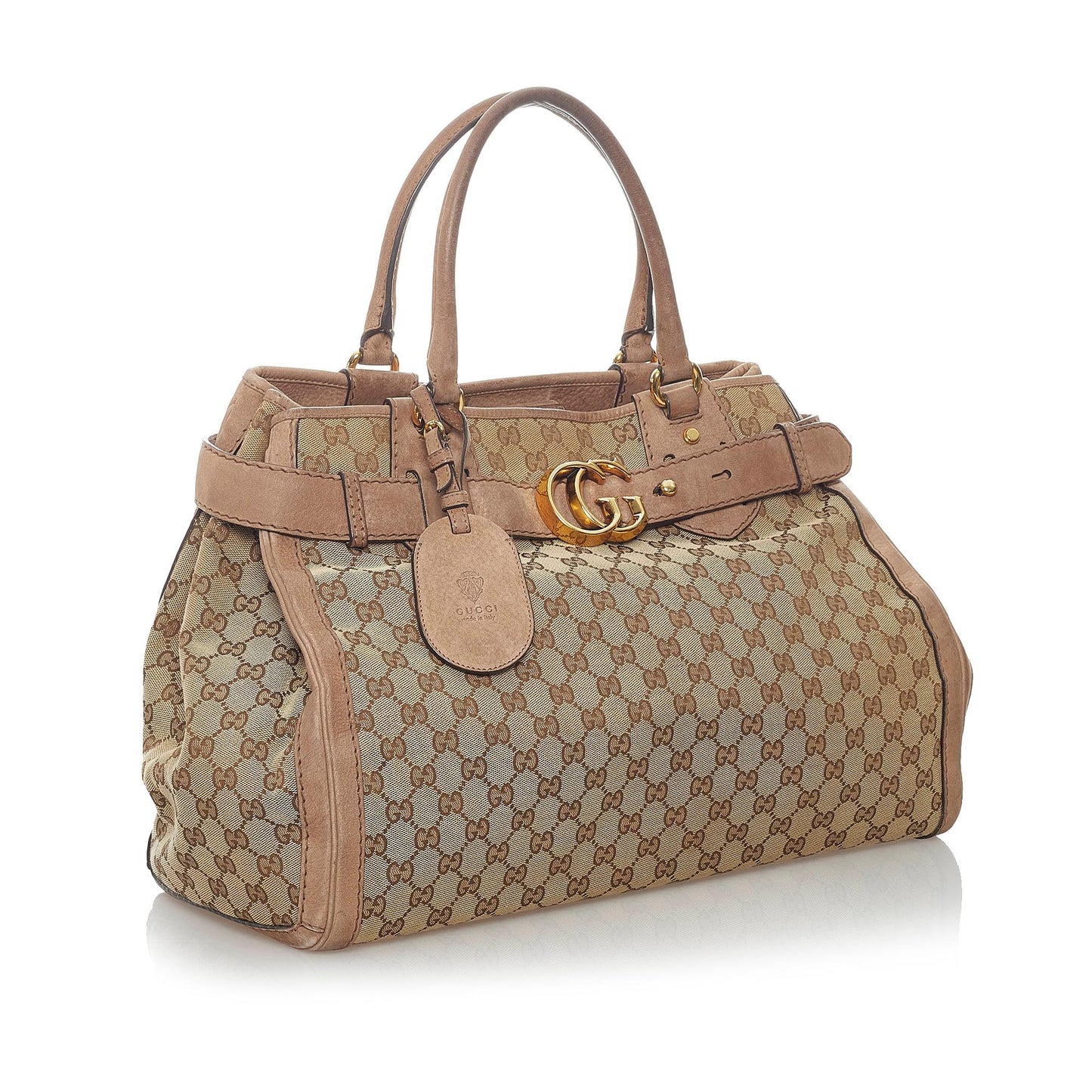 Gucci GG Running SHG Canvas Brown Grey Tote Bag