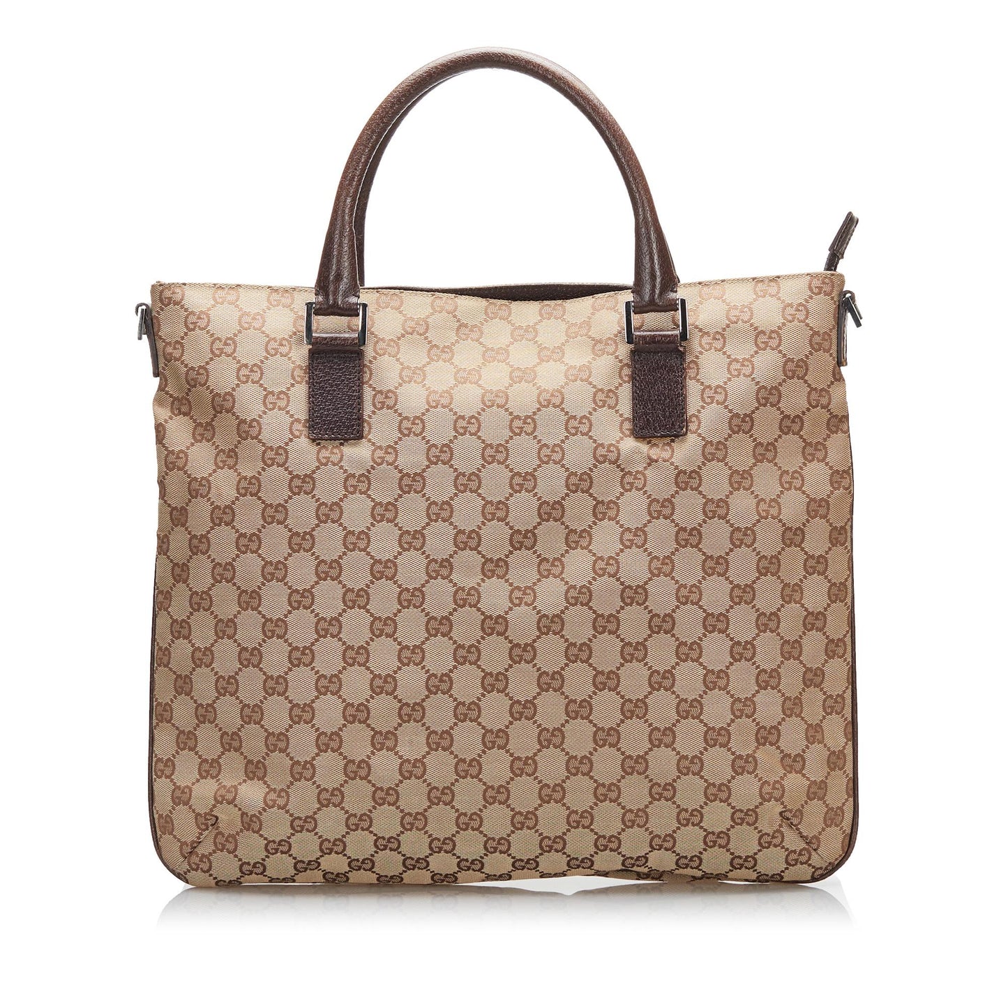 Gucci GG SHG-ny2JTZ Canvas Calf Brown Satchel Bag