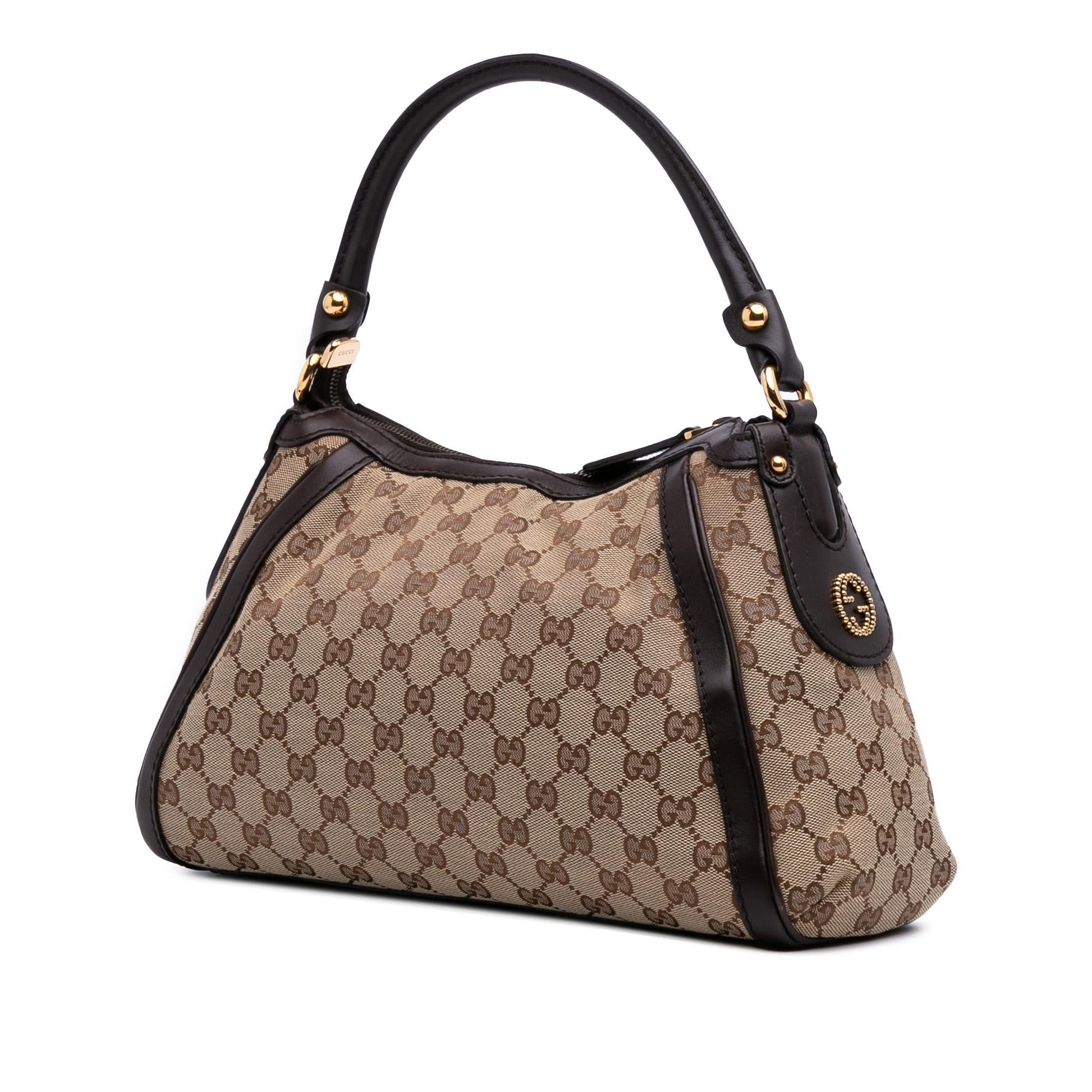 Gucci GG Scarlett Canvas Brown Satchel Bag