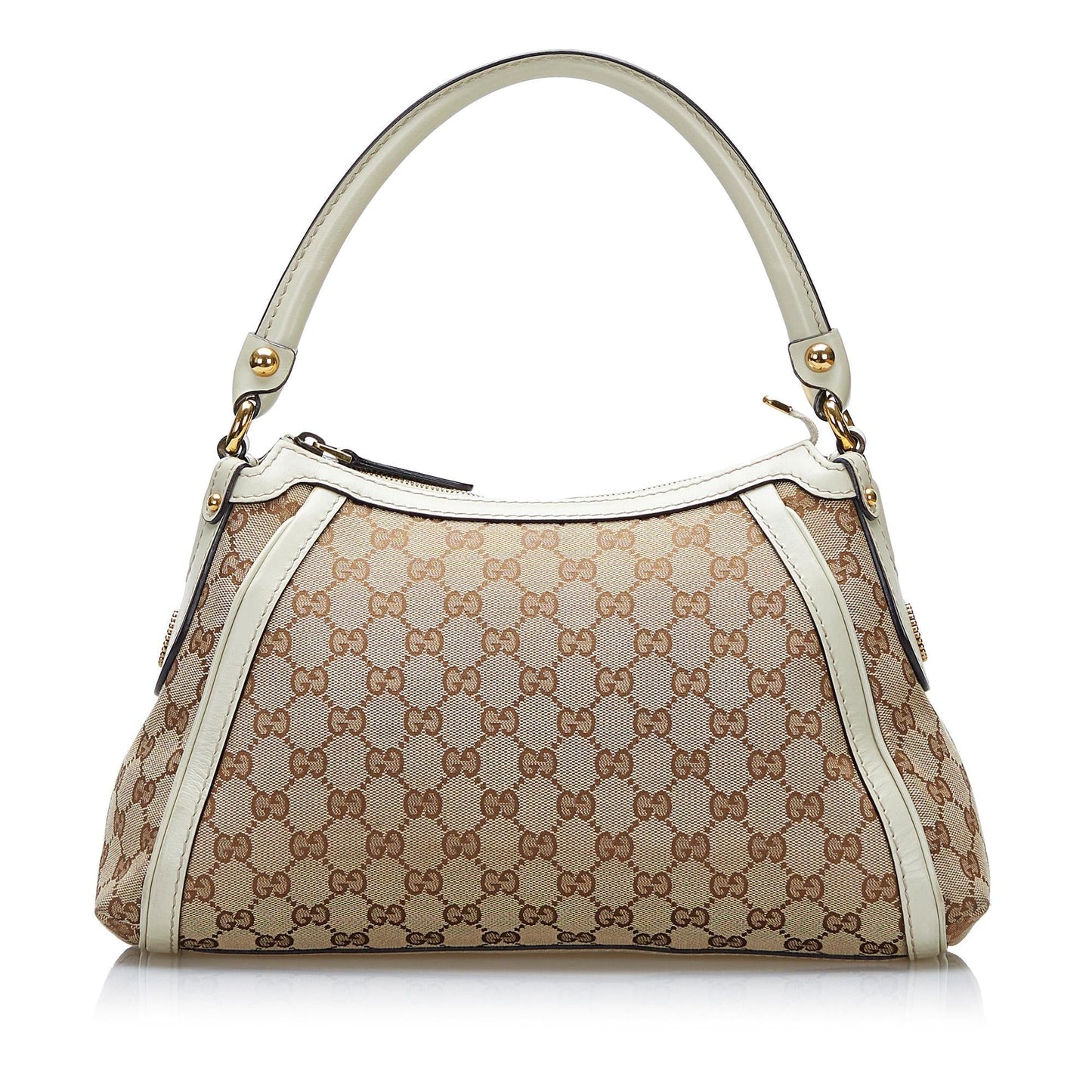 Gucci GG Scarlett SHG-fy0yDx Canvas Calf White Brown Satchel Bag