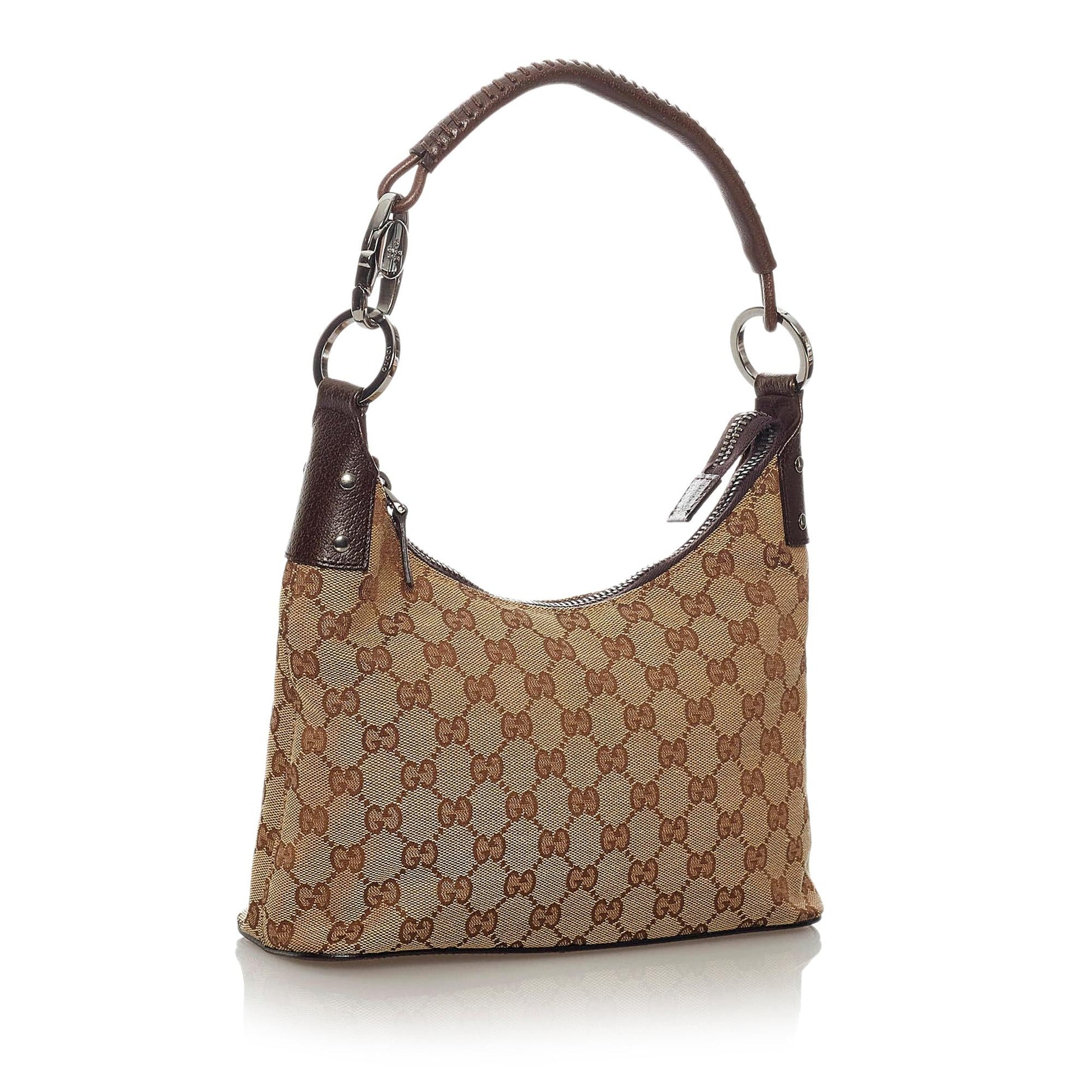 Gucci GG SHG Canvas Calf Brown Shoulder Bag 3