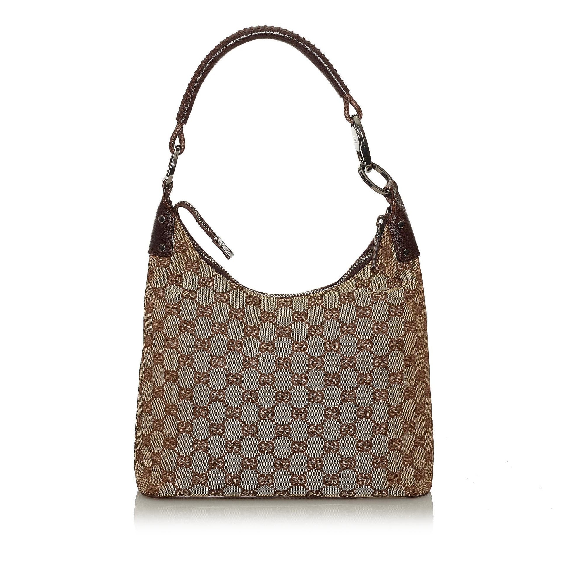 Gucci GG SHG Canvas Brown Shoulder Bag 20