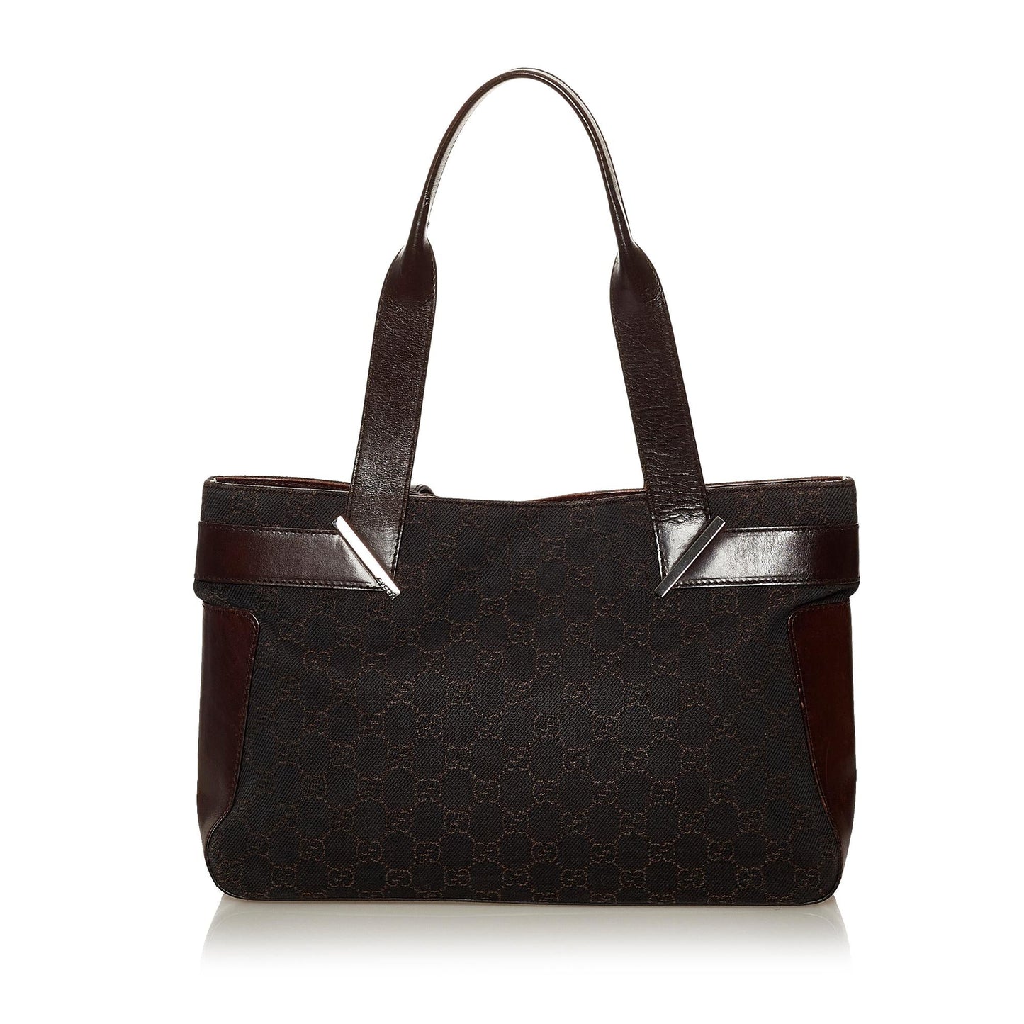 Gucci GG SHG Canvas Black Brown Shoulder Bag Bag Shg