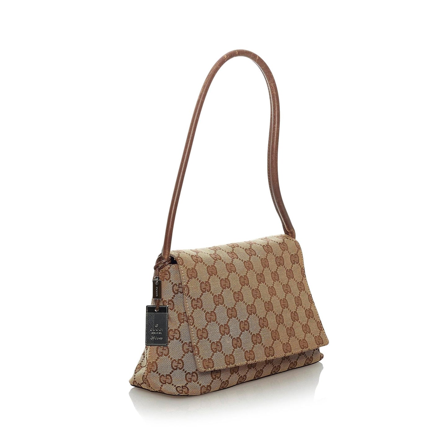 Gucci GG SHG Canvas Calf Brown Shoulder Bag 5