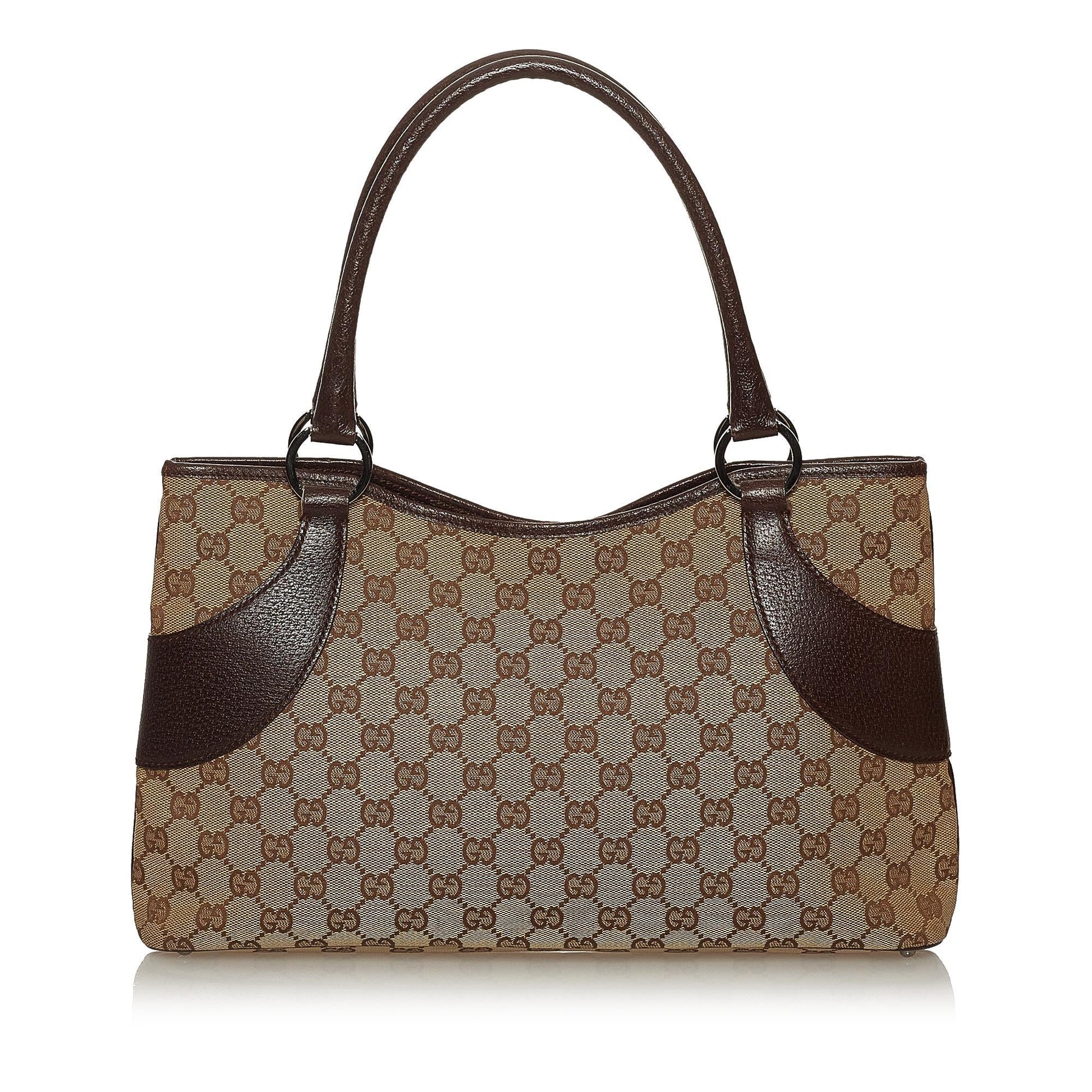 Gucci GG SHG Canvas Calf Brown Shoulder Bag 6