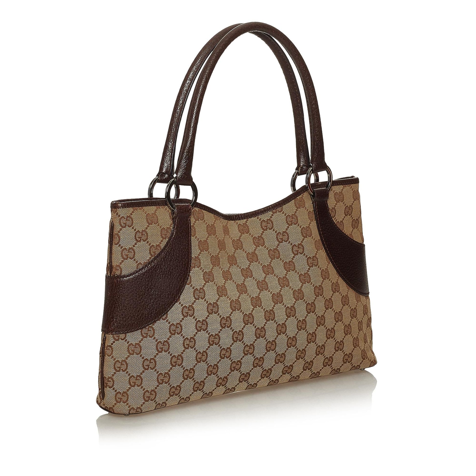 Gucci GG SHG Canvas Calf Brown Shoulder Bag 6
