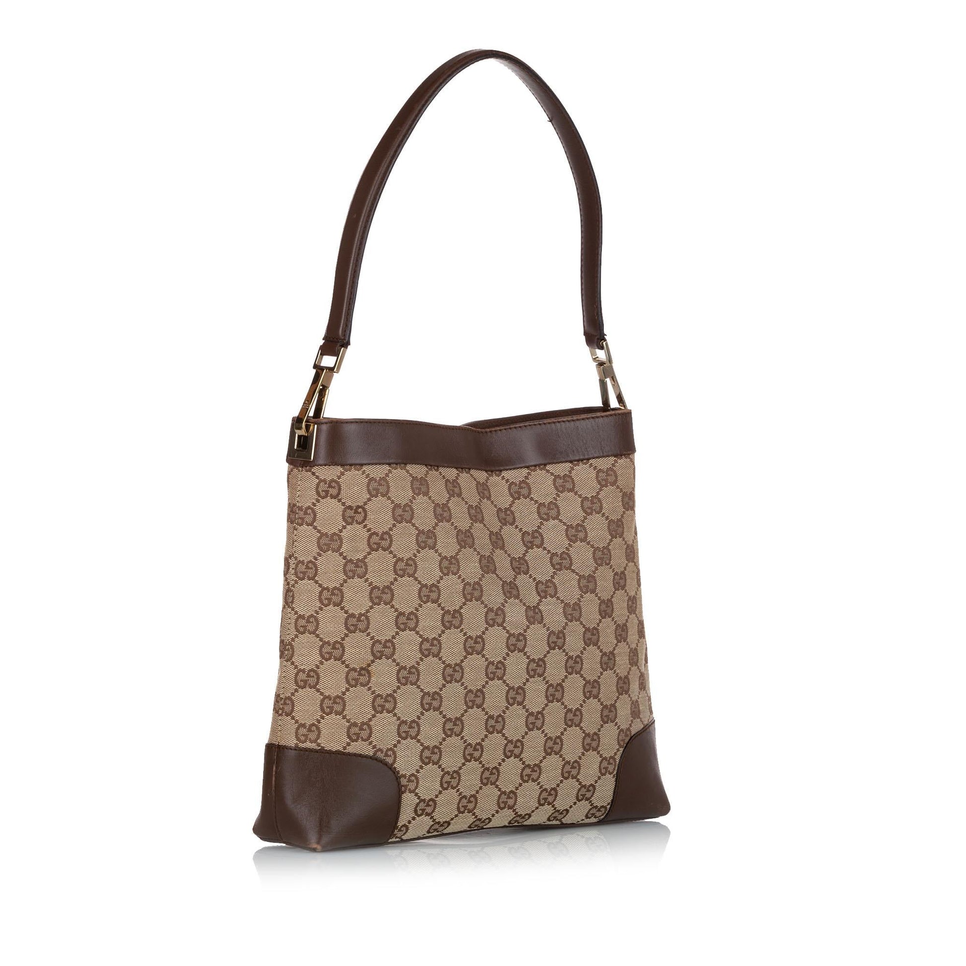 Gucci GG SHG Canvas Calf Brown Shoulder Bag 7