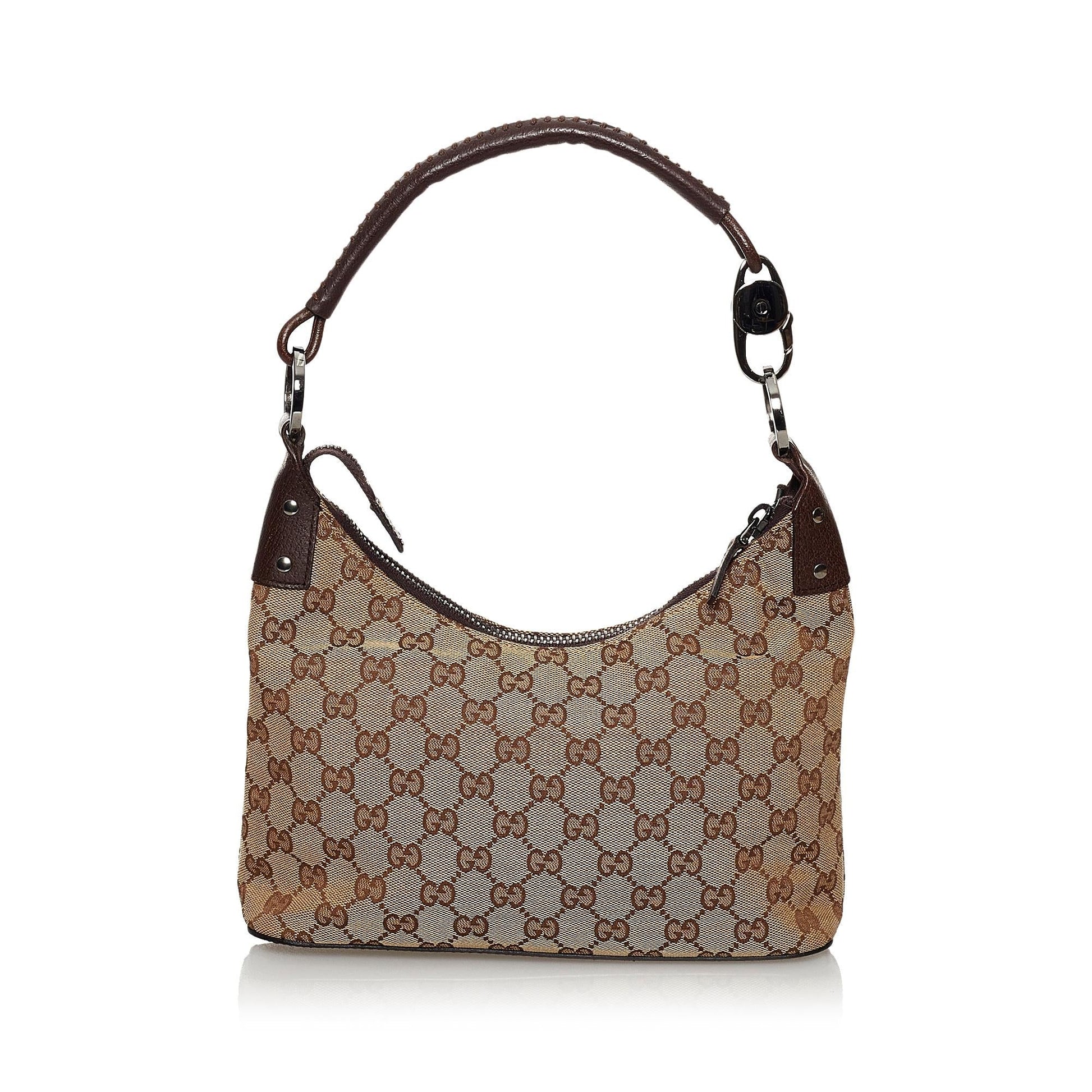 Gucci GG SHG Canvas Brown Shoulder Bag 22