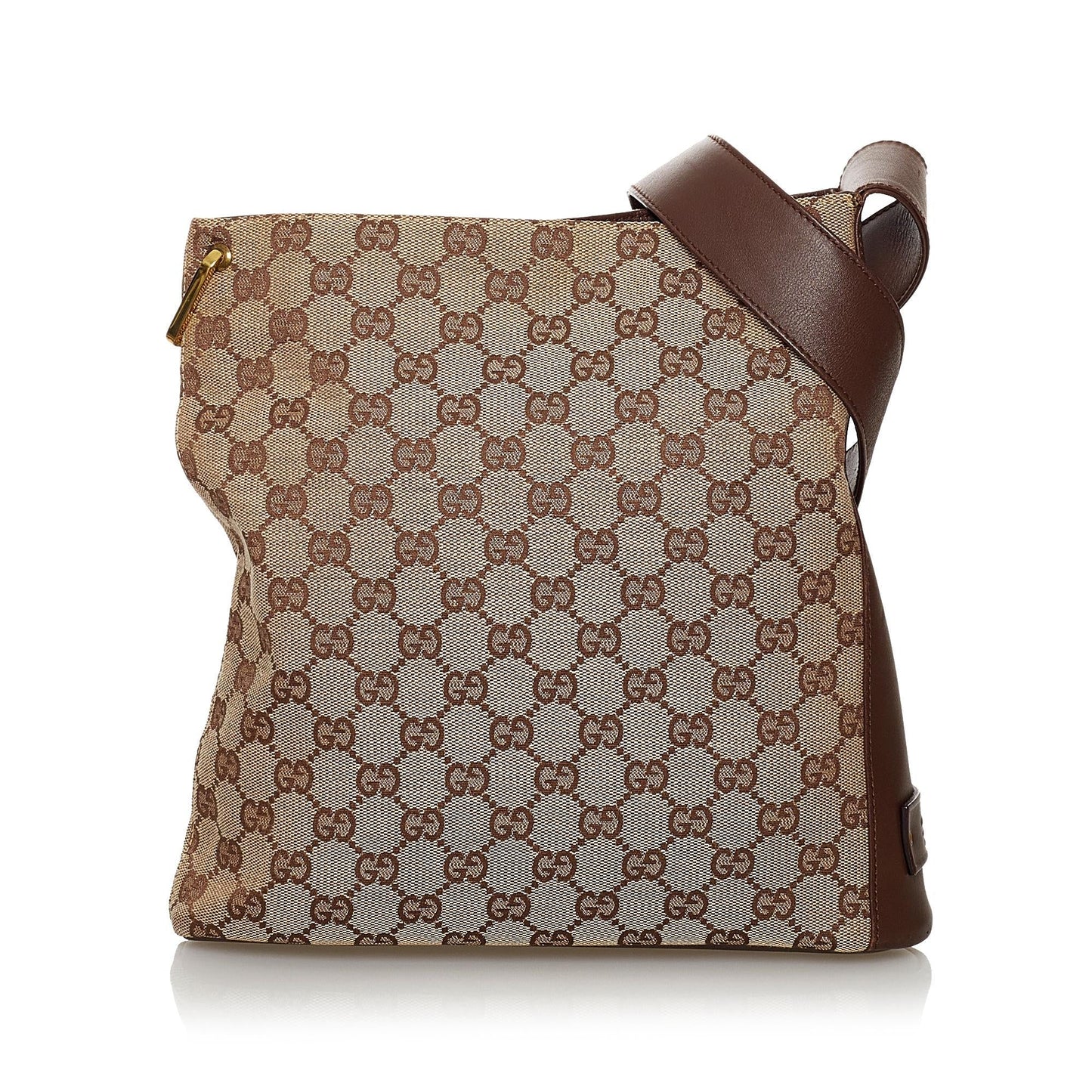 Gucci GG SHG Canvas Calf Brown Shoulder Bag 8
