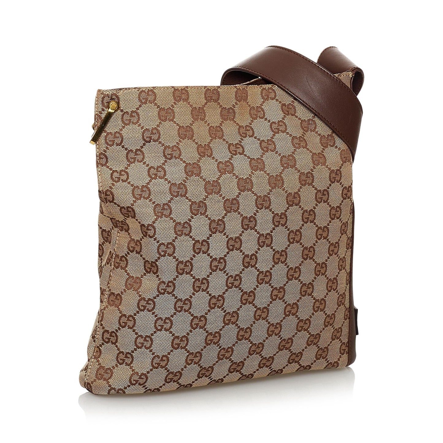 Gucci GG SHG Canvas Calf Brown Shoulder Bag 8