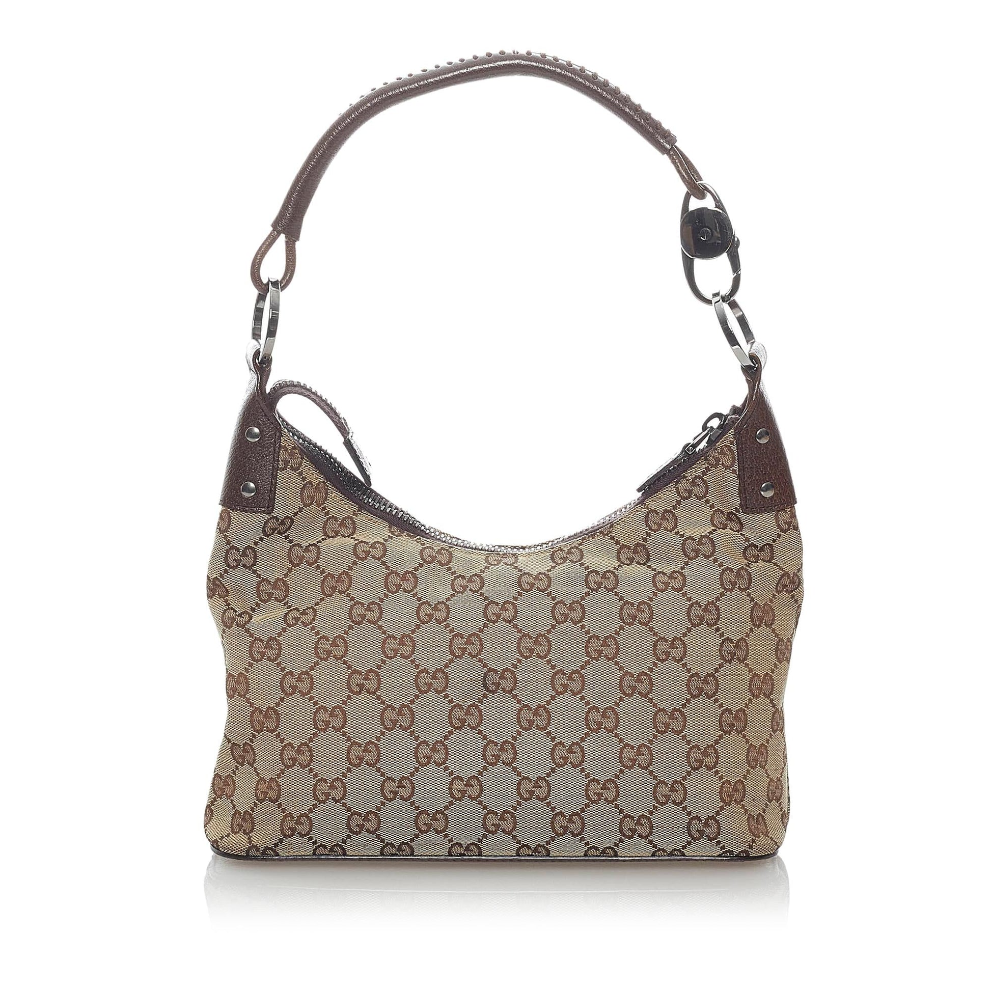 Gucci GG SHG Canvas Brown Shoulder Bag 24