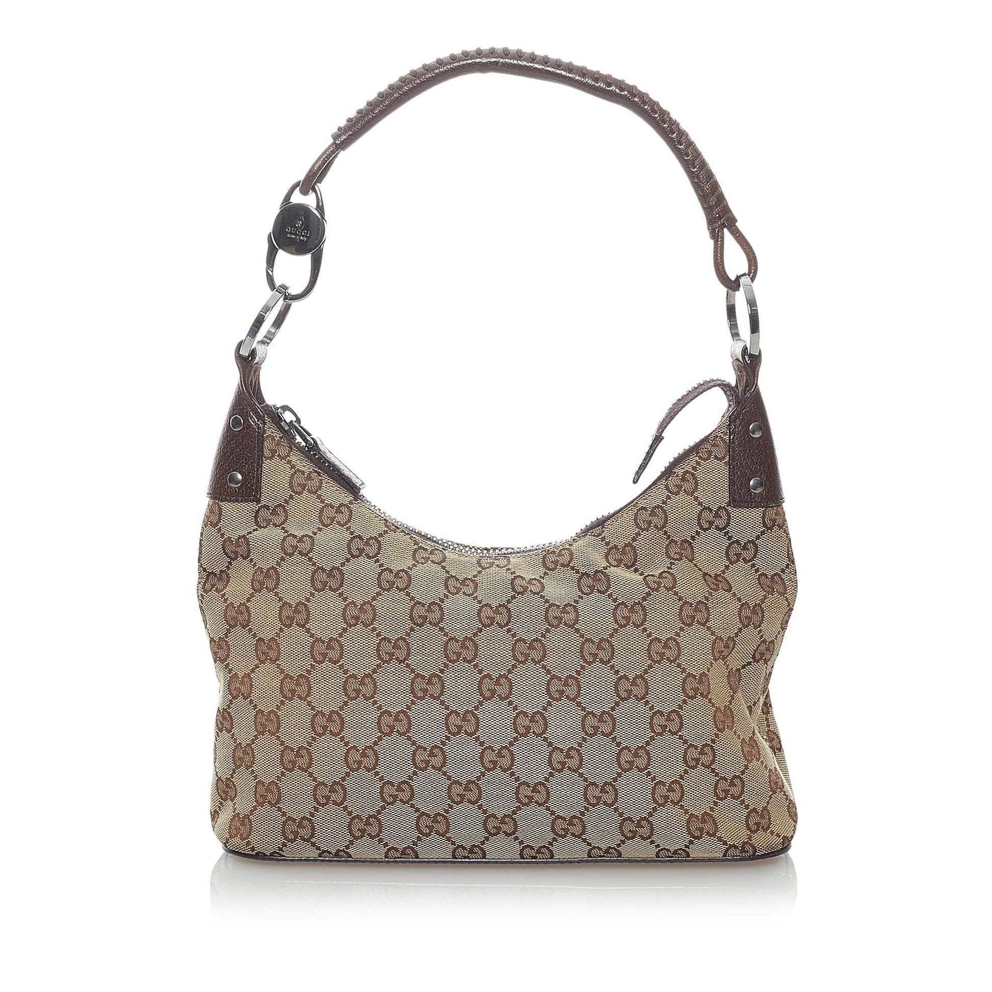 Gucci GG SHG Canvas Brown Shoulder Bag 24