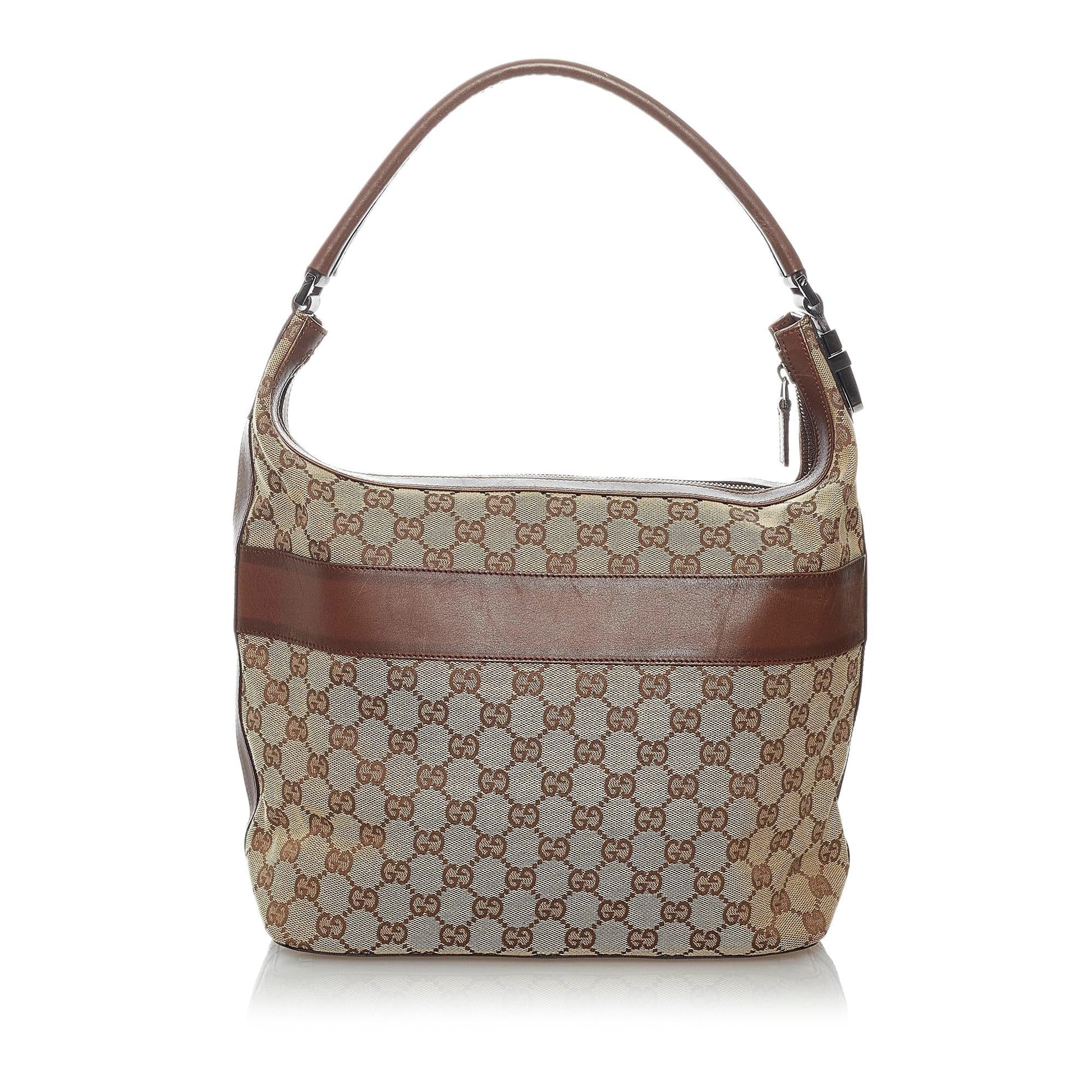 Gucci GG SHG Canvas Brown Shoulder Bag 25