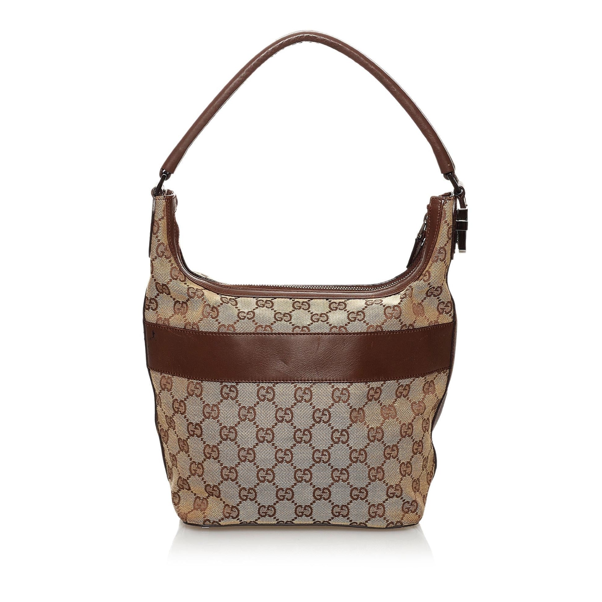 Gucci GG SHG Canvas Brown Shoulder Bag 28