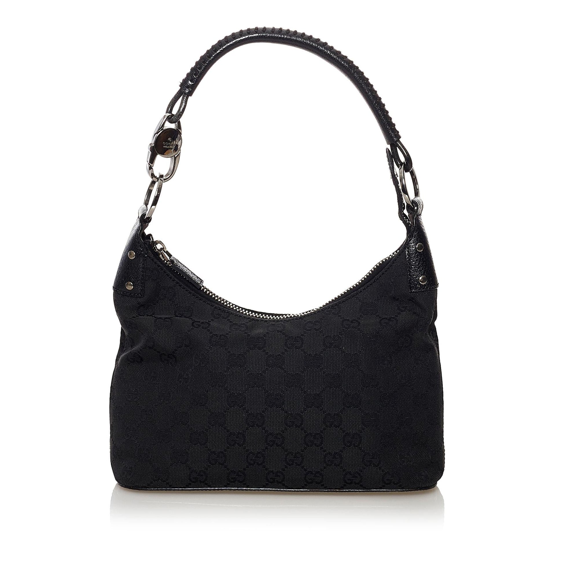 Gucci GG SHG Canvas Black Shoulder Bag 24