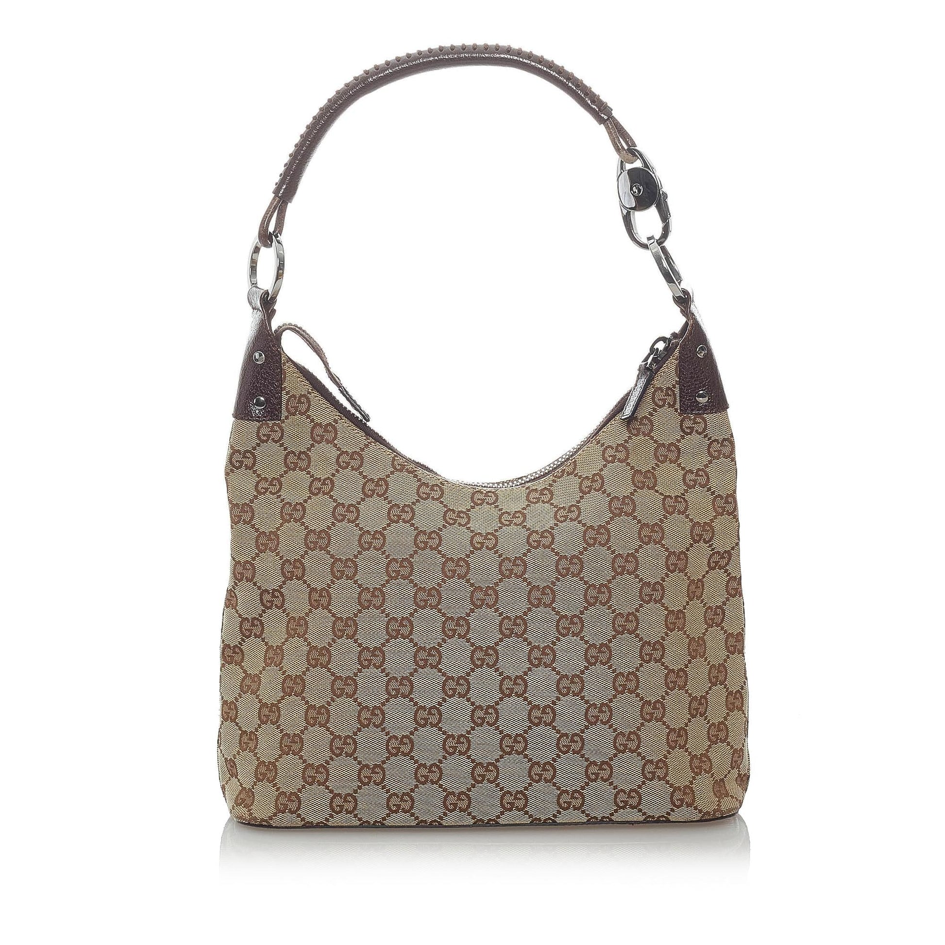 Gucci GG SHG Canvas Calf Brown Shoulder Bag 10
