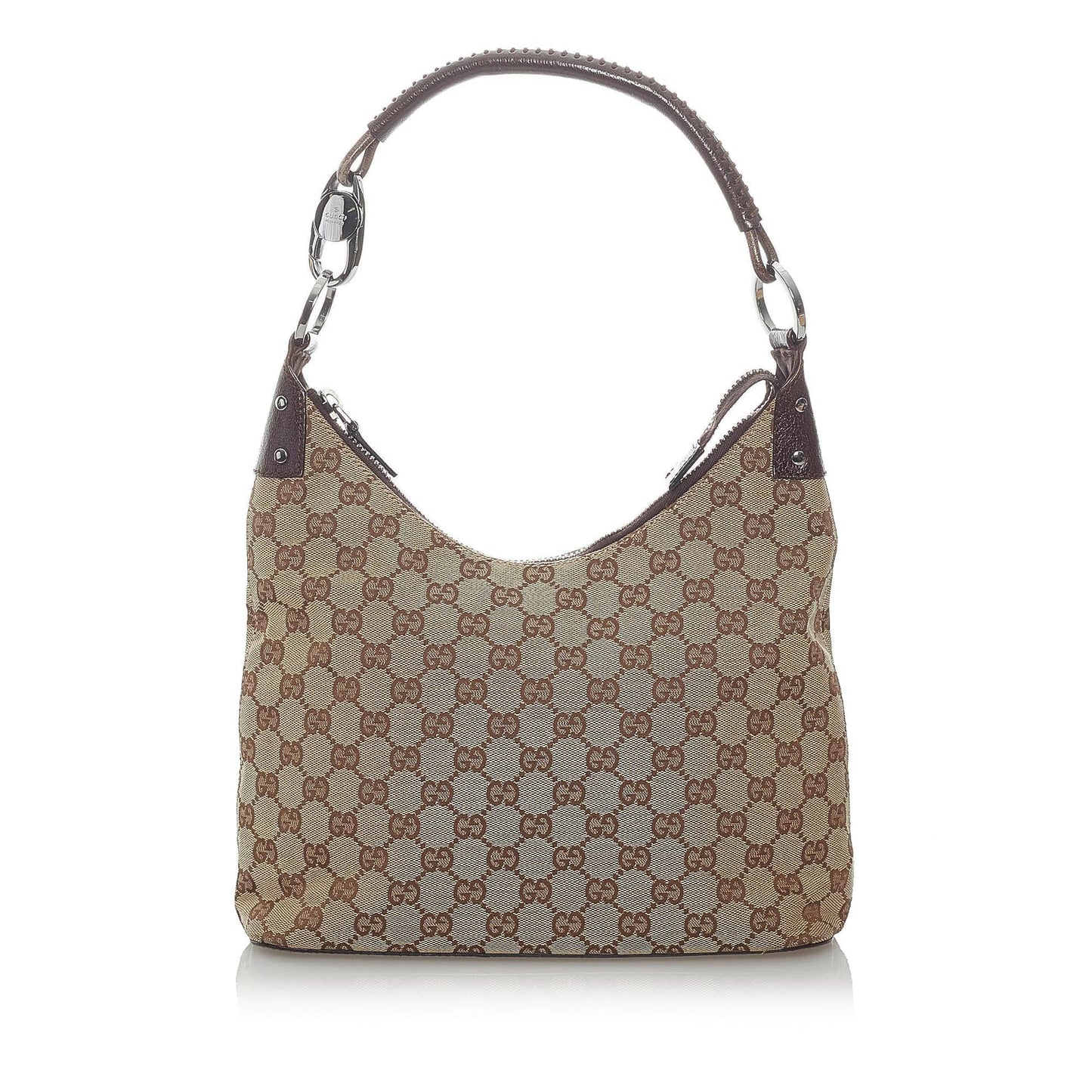 Gucci GG SHG Canvas Calf Brown Shoulder Bag 10