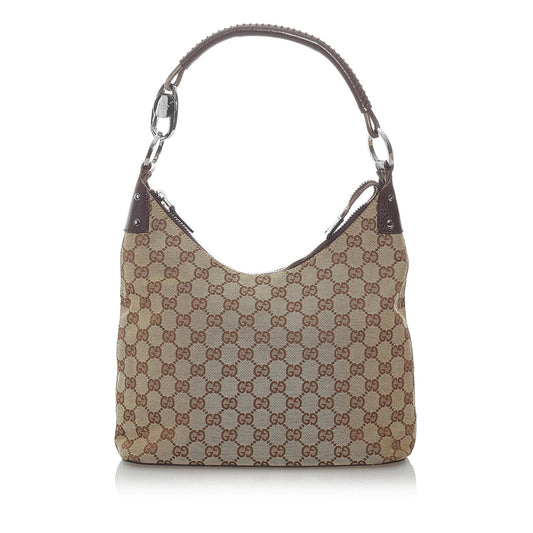 Gucci GG SHG Canvas Calf Brown Shoulder Bag 10