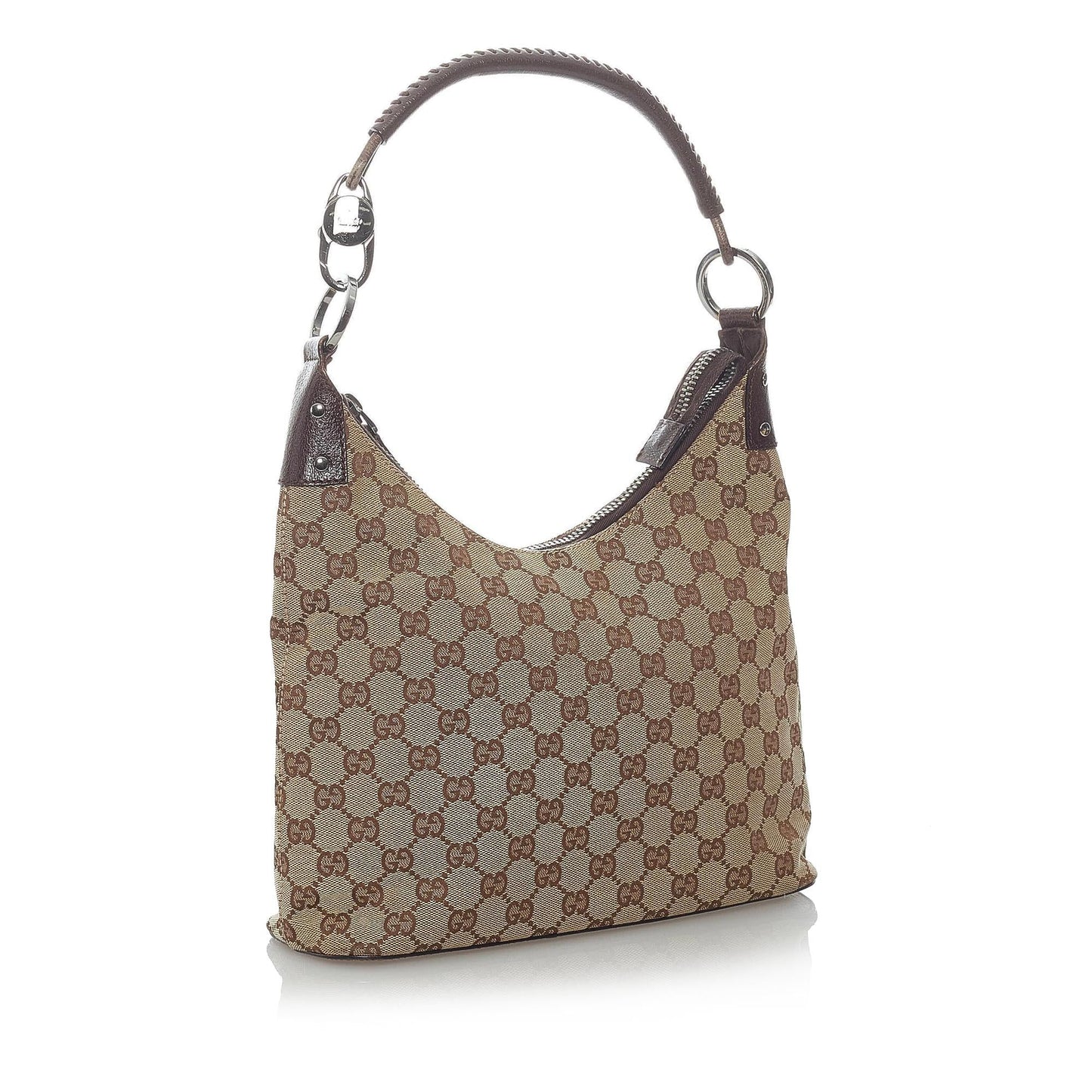 Gucci GG SHG Canvas Calf Brown Shoulder Bag 10