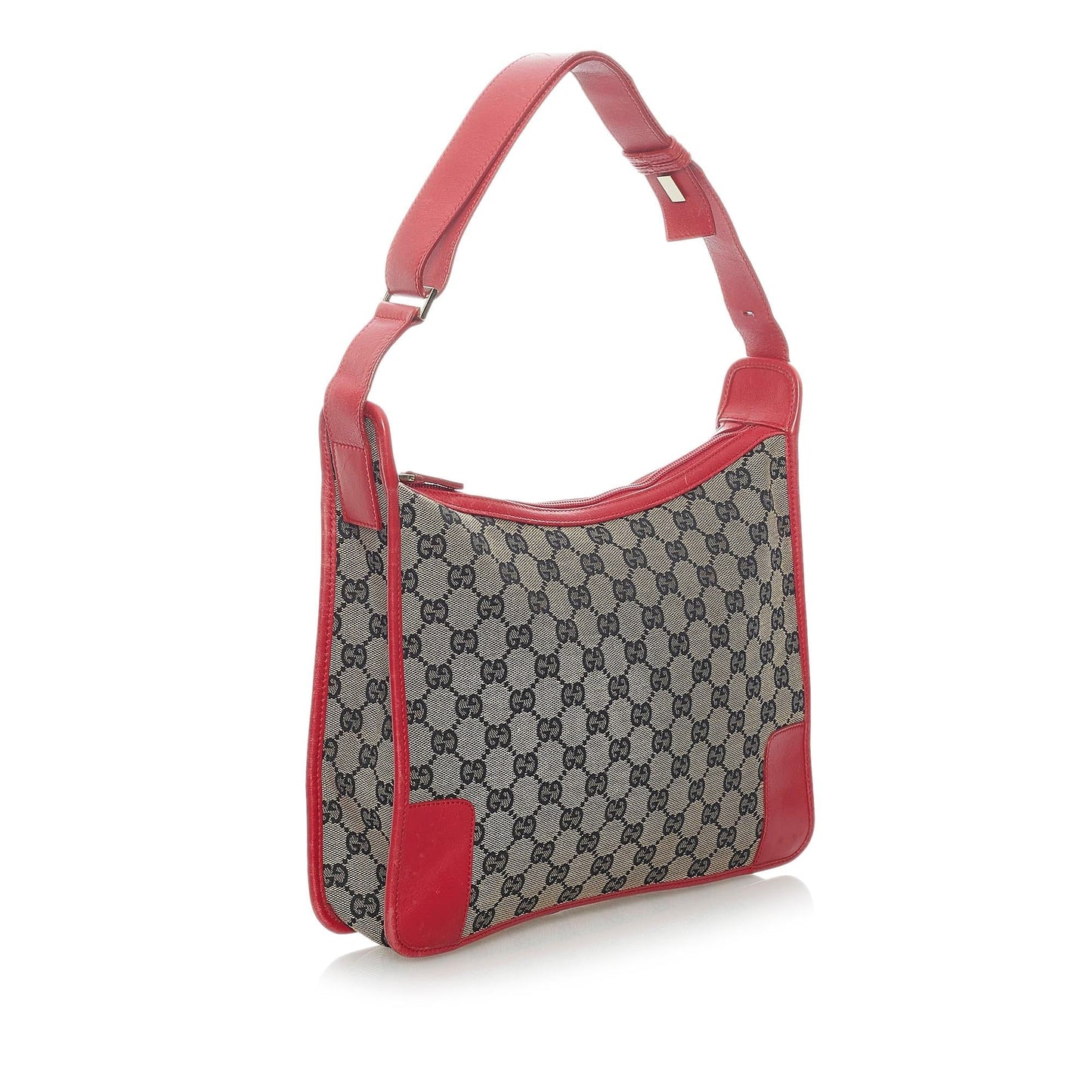 Gucci GG SHG Canvas Calf Red Grey Shoulder Bag